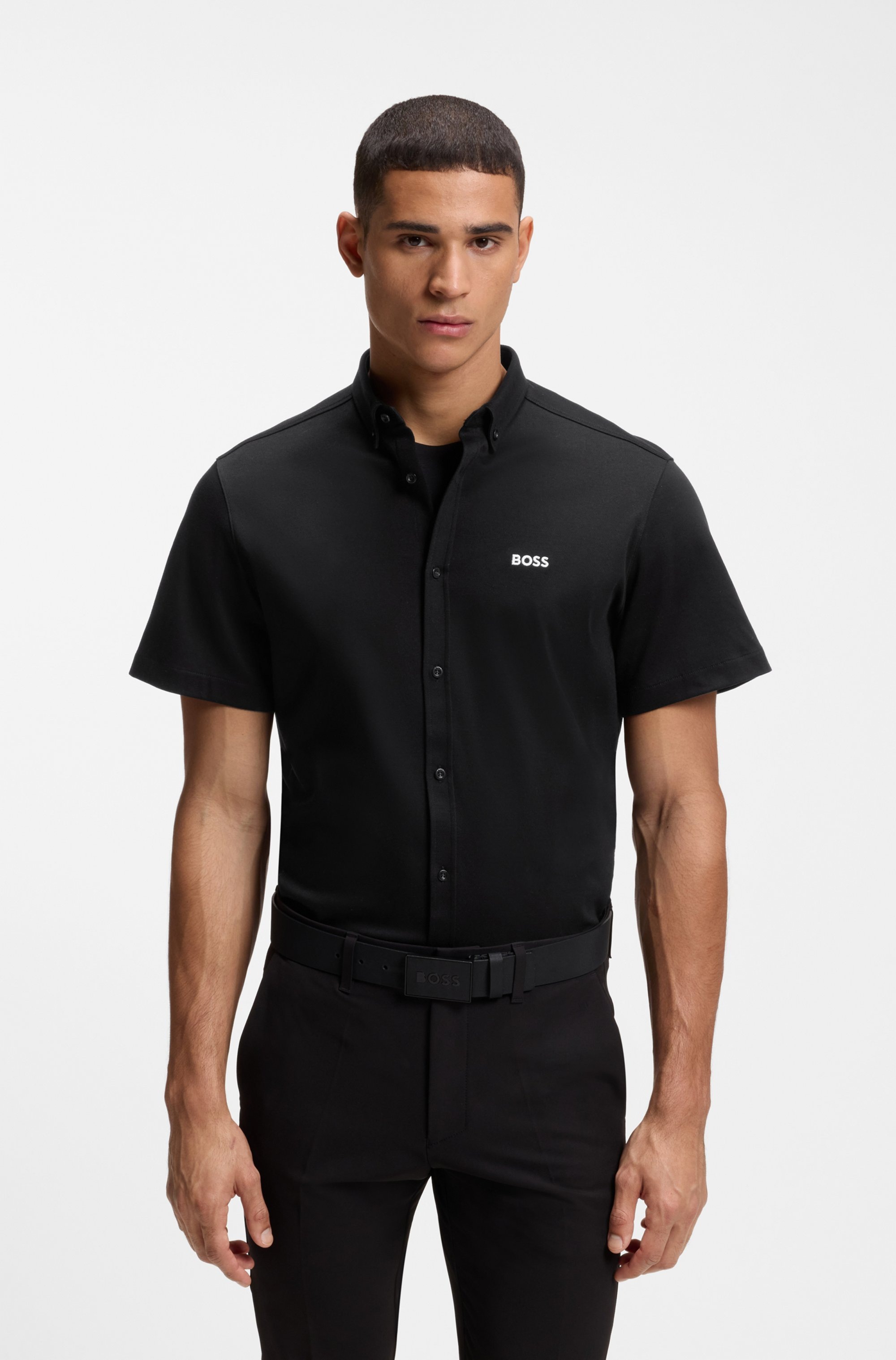 BOSS GREEN Kurzarmhemd "Motion S" Regular Fit, Button-down-Kragen, Kurzarm, günstig online kaufen