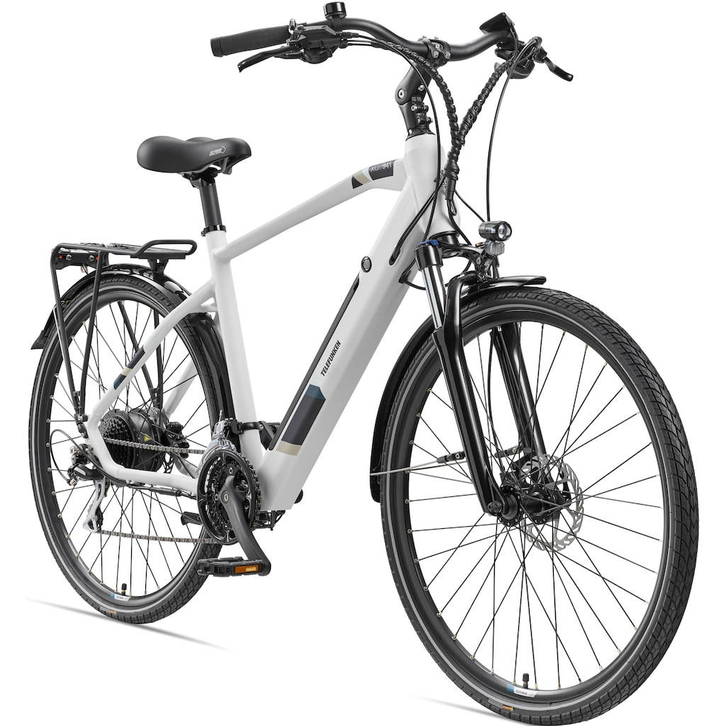 Telefunken E-Bike »Expedition XC941«, 24 Gang, Shimano, Acera, Heckmotor 250 W, (ca. 100 km Reichweite-hydraulische Scheibenbremsen-Straßenzulassung), Trekking Elektrofahrrad, Pedelec, Herren, 28 Zoll, 36 V 417,6 Wh Akku