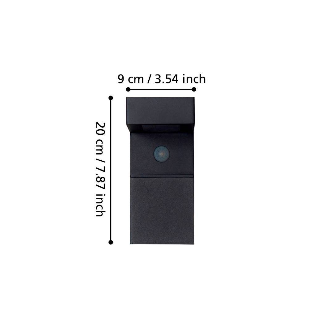 EGLO Wandleuchte »BARACCONI«, 18 flammig, Leuchtmittel LED-Modul | LED wechselbar, Solarlampe mit Bewegungsmelder, Dämmerungssensor, solar, schwarz, IP44