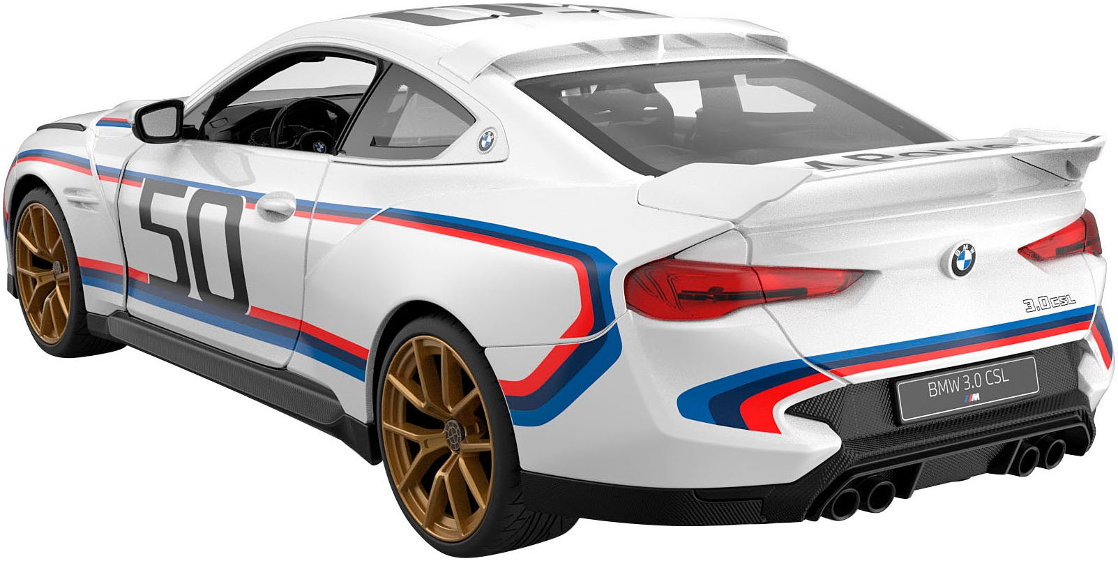 Jamara RC-Auto »BMW 3.0 CSL 1:14 weiß 2,4GHz Tür manuell«, im Maßstab 1:14, mit LED Beleuchtung