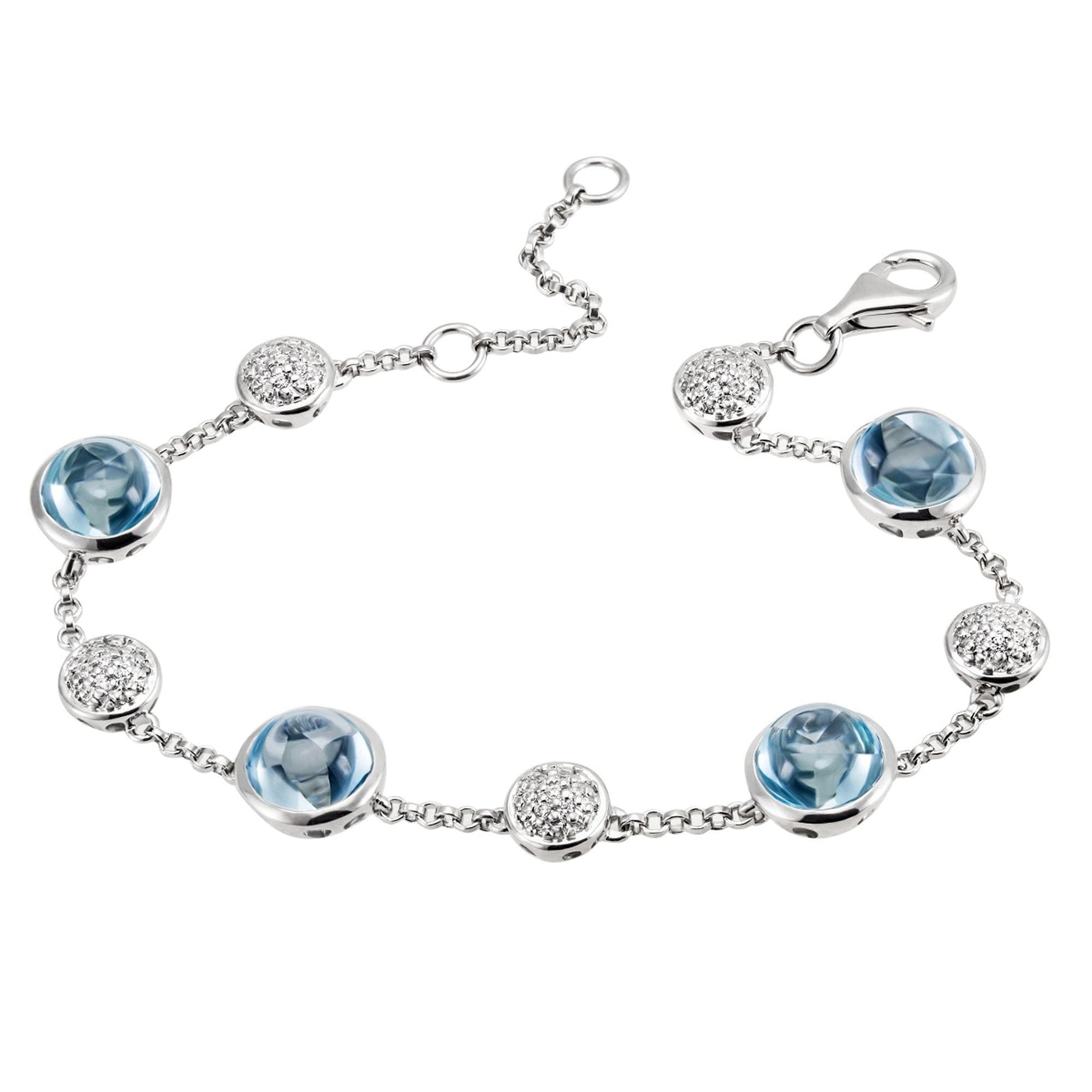 Armband »925 Sterling Silber Glänzend Topas blau«