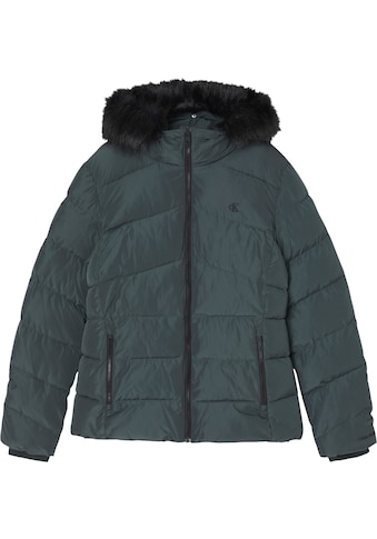 Outdoorjacke »FAUX FUR MW FITTED SHORT PUFFER«, mit Kapuze