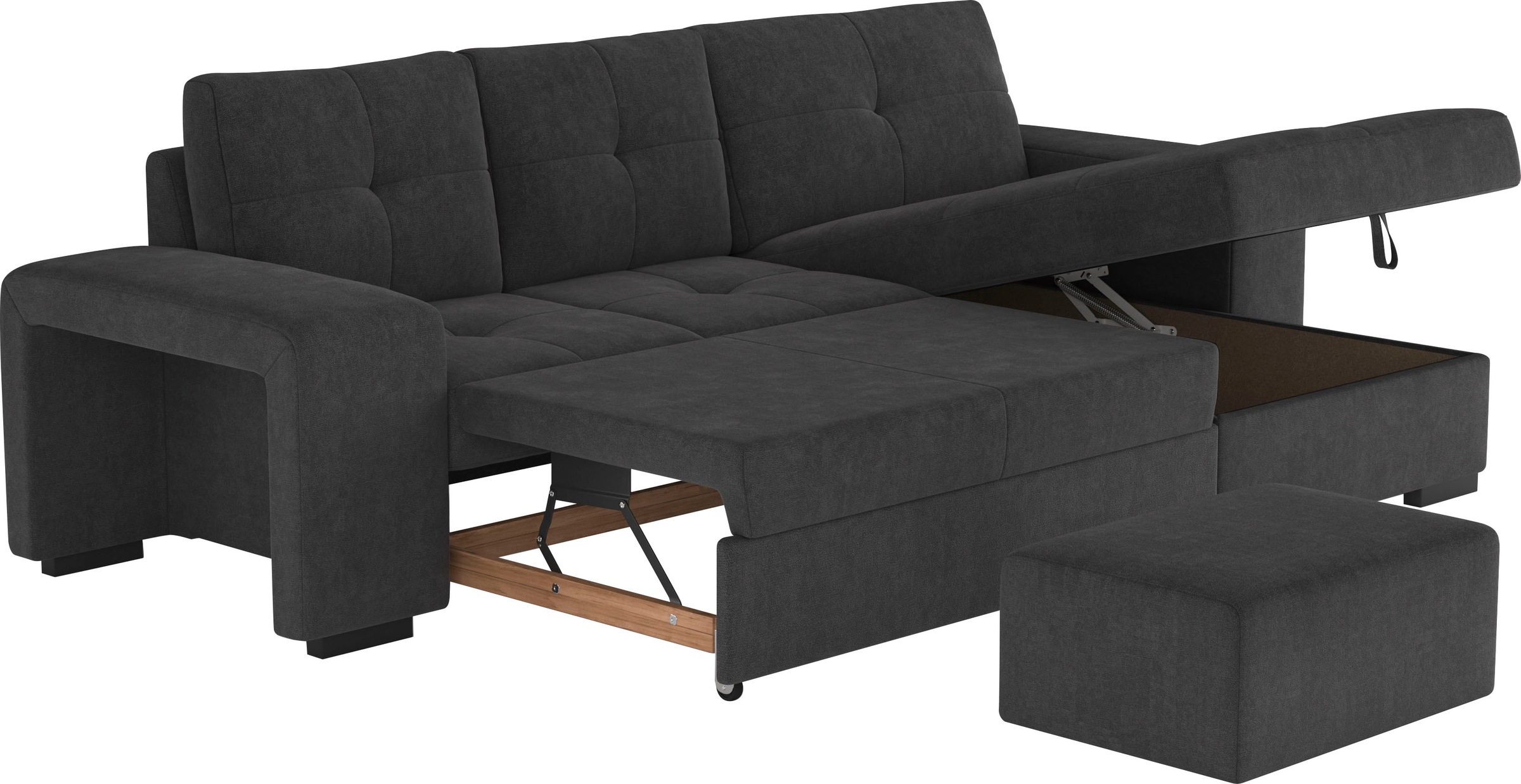 COTTA Ecksofa »Mattina L-Form«, inkl. Hocker, wahlweise mit Bettfunktion und Bettkasten