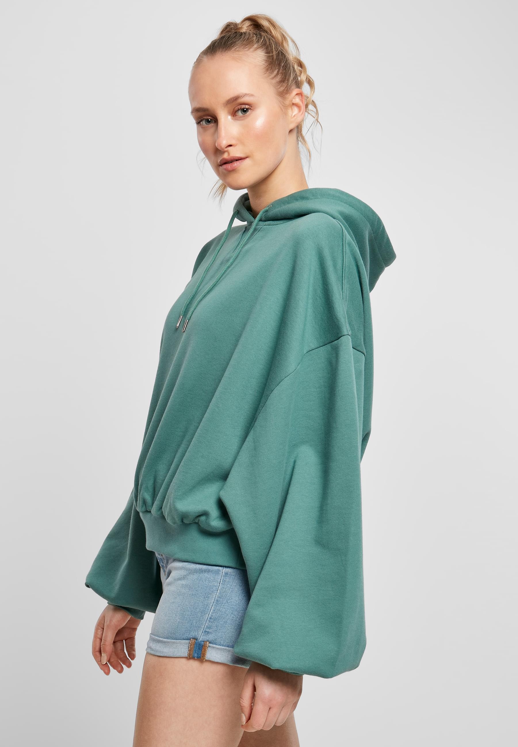 URBAN CLASSICS Rundhalspullover »Urban Classics Damen Ladies Organic Oversized Terry Hoody«, (1 tlg.)