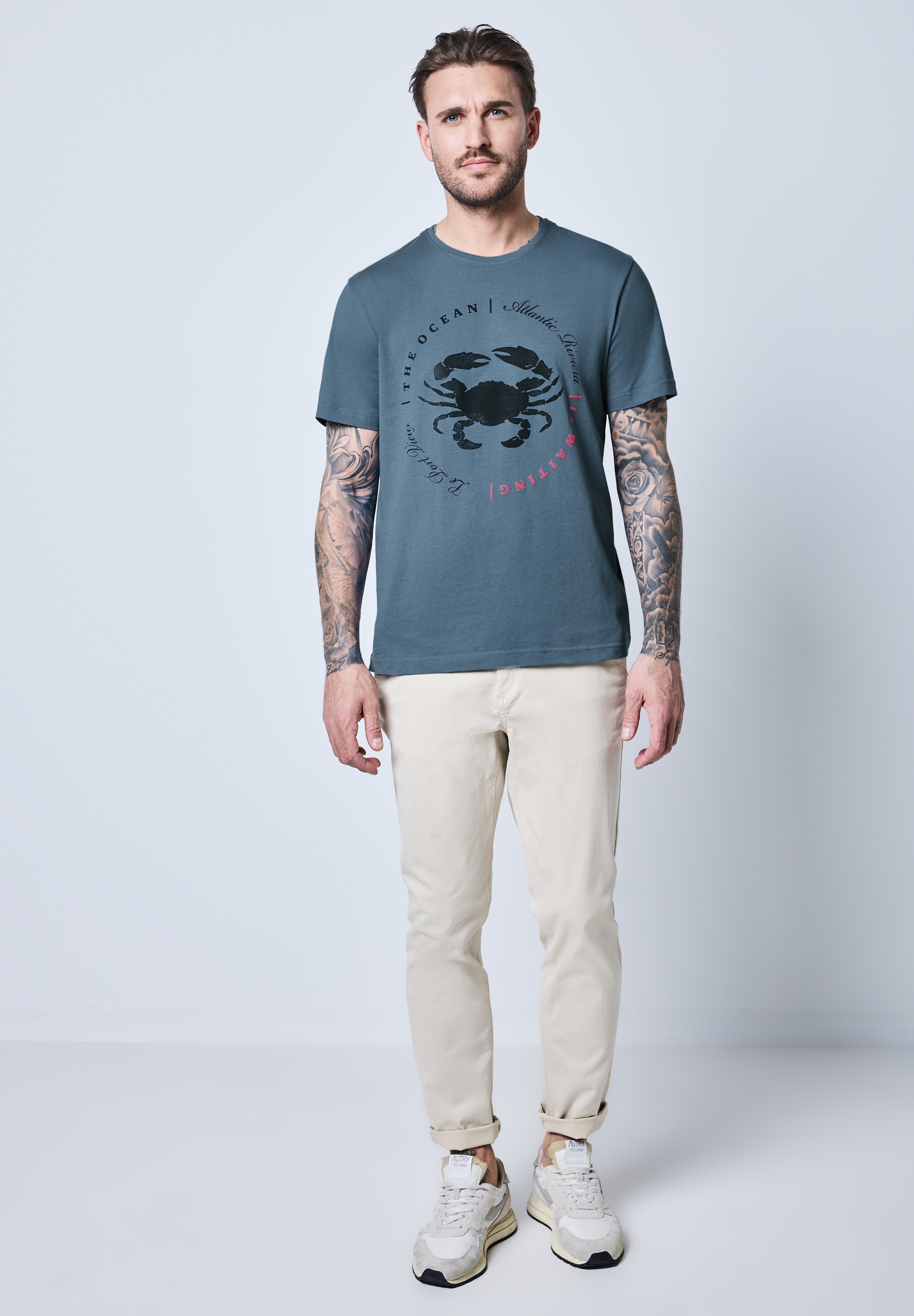 STREET ONE MEN T-Shirt, mit Rundhalsausschnitt