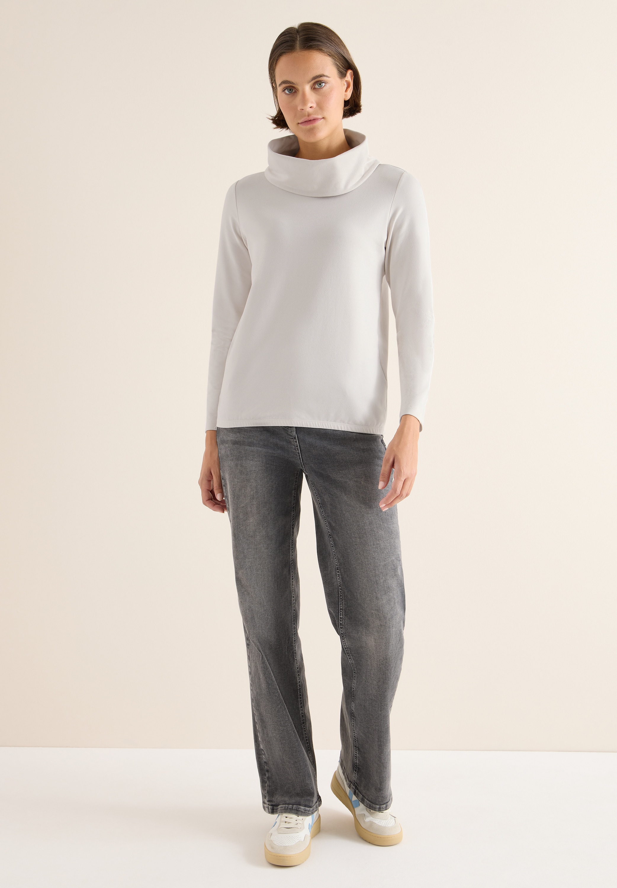 Cecil Langarmshirt aus softem Materialmix