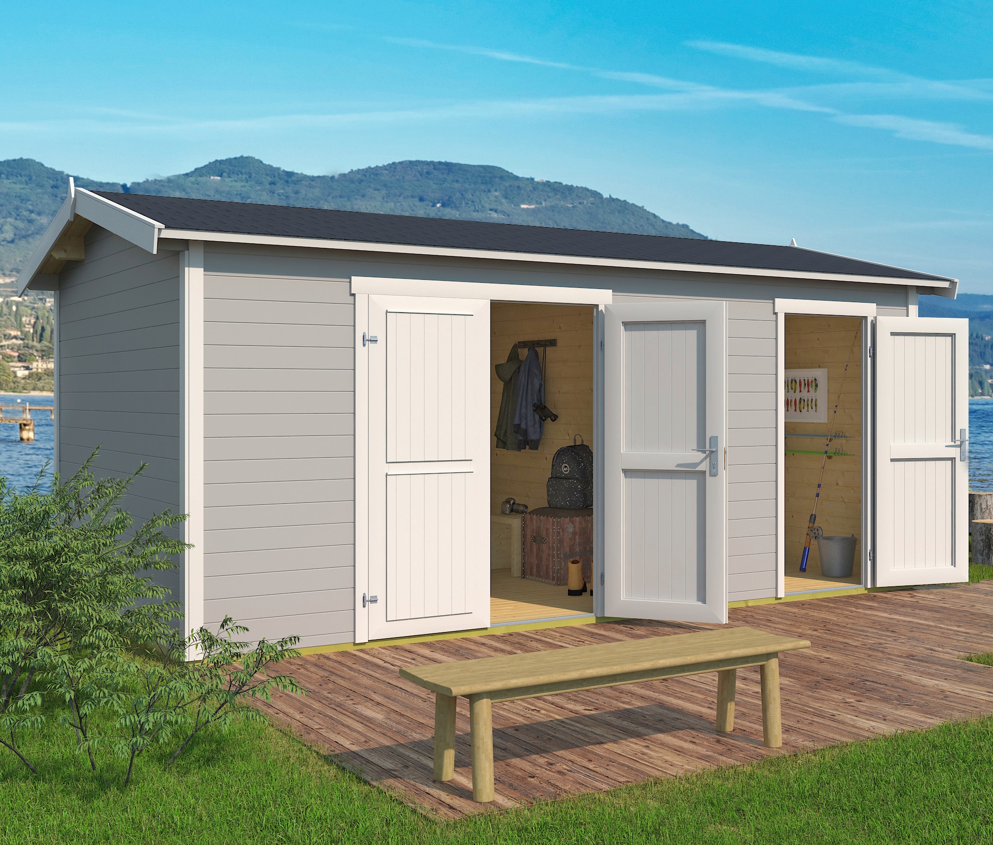 LASITA MAJA "Tuvalu XL" Blockbohlenhaus 28mm, 2-Raum