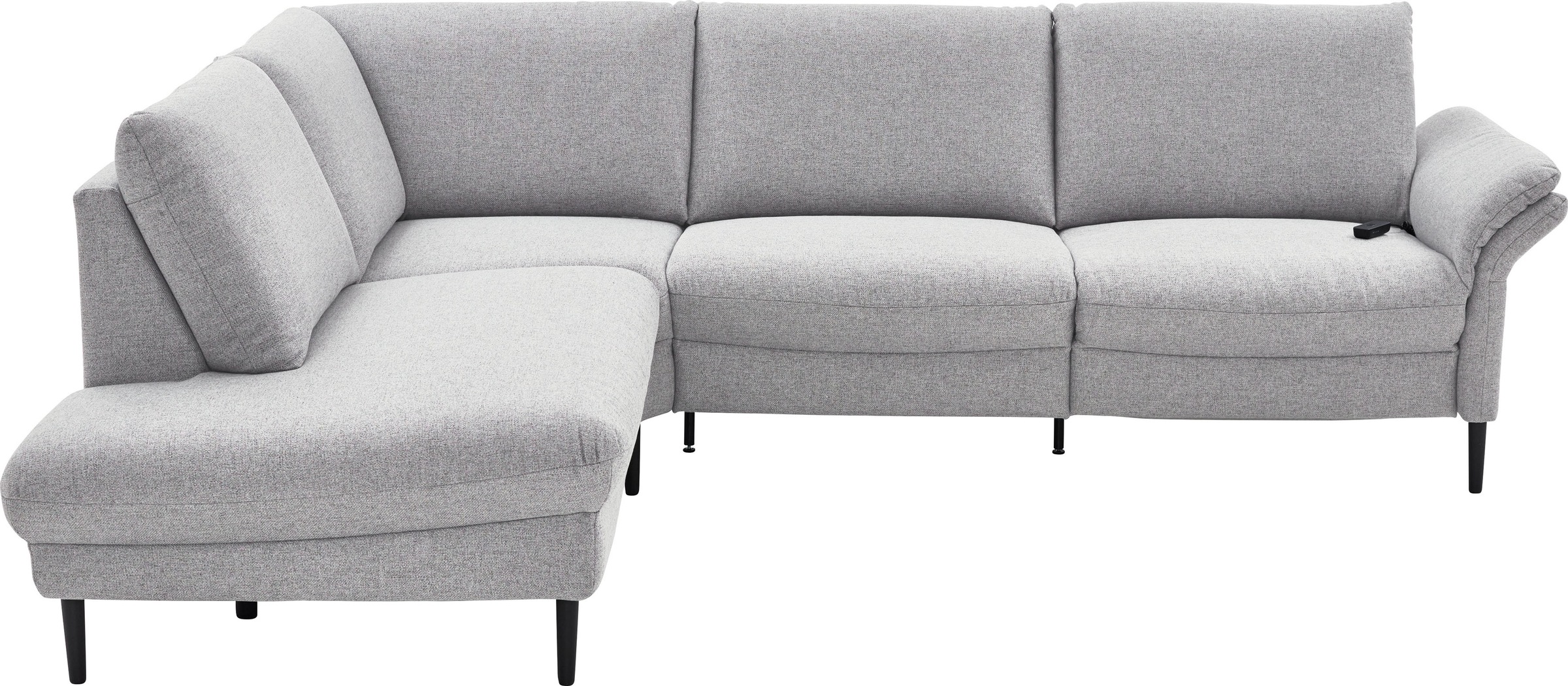 Home affaire Ecksofa "Sarsina: mit Tonnentaschen-Federkern, perfekt zum Entspannen L-Form" inklusive 2 motorischen Relaxfunktionen mit Herz-Waage-Beschlag