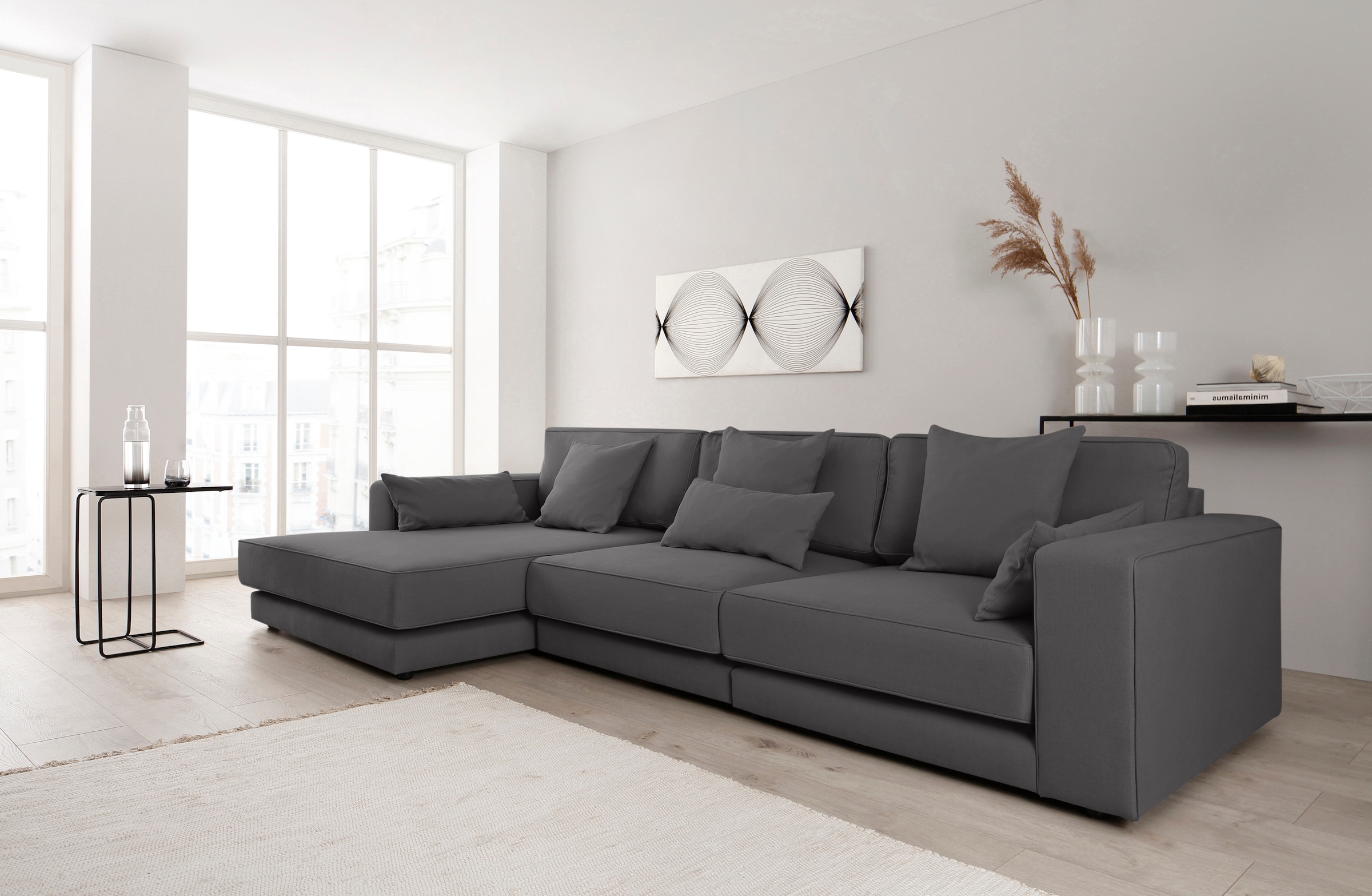 OTTO products Ecksofa "Grenette L-Form", Modulsofa, im Baumwoll-/Leinenmix günstig online kaufen