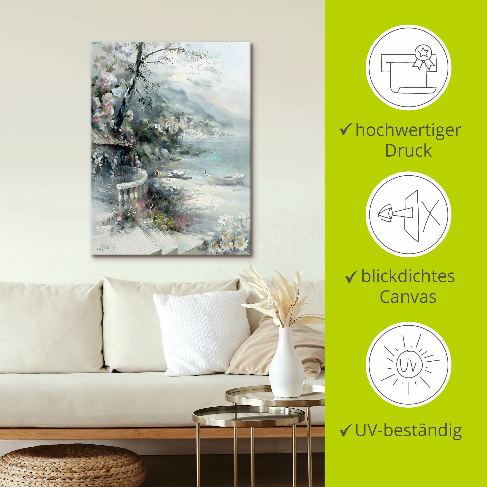 Artland Wandbild »Buchtseite I«, Küste, (1 St.), als Leinwandbild, Poster, Wandaufkleber in verschied. Größen