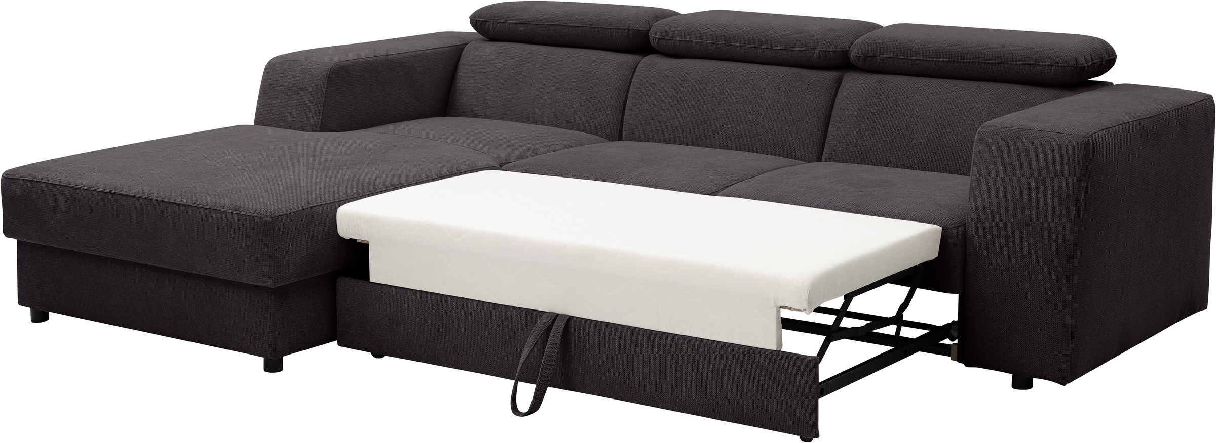WERK2 Ecksofa »Cherry, modernes Sofa mit Komfortfunktionen, Breite 270cm, L-Form,«, bequem, mit verstellbaren Kopfteilen, Schlaffunktion und Bettkasten