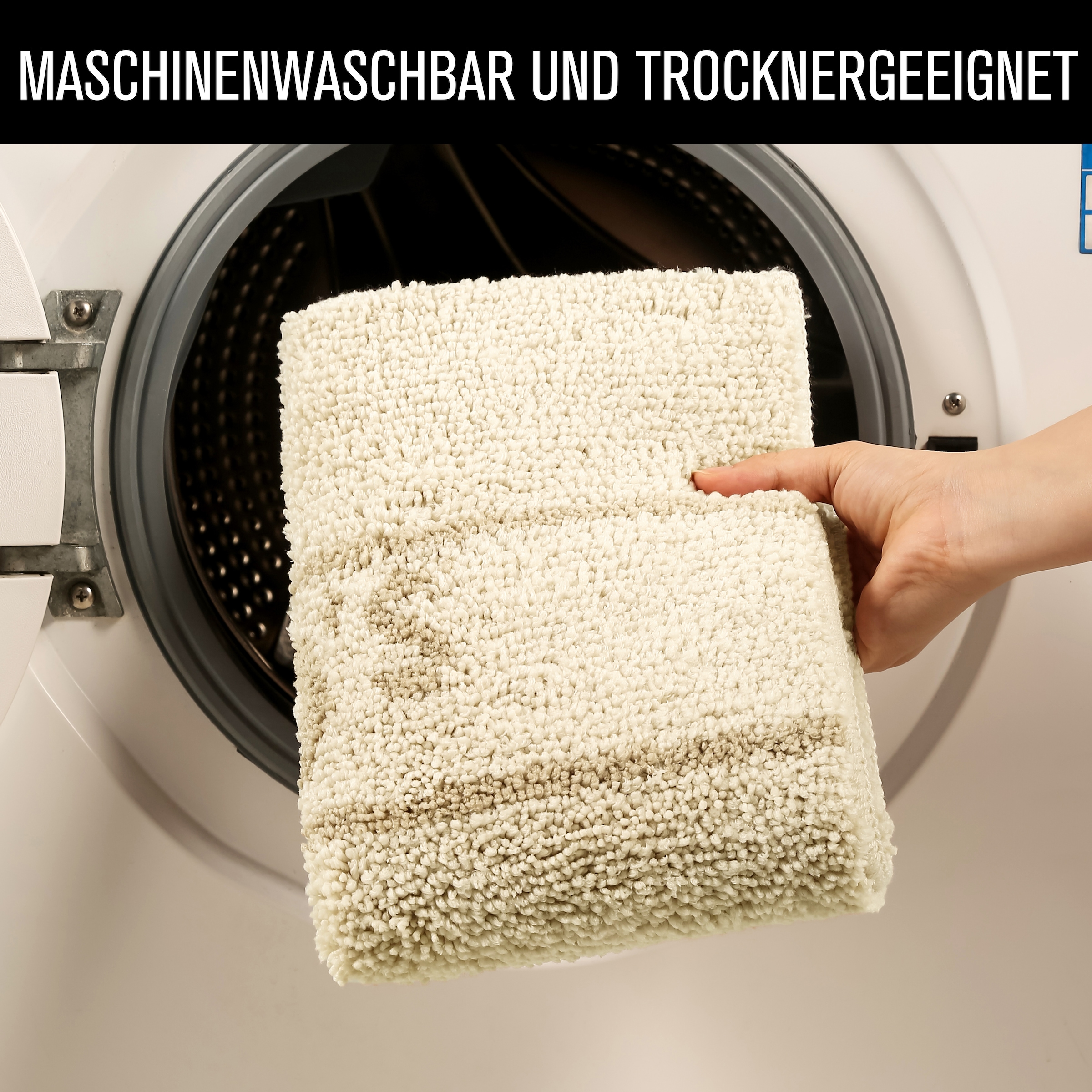 s.Oliver Badematte »Allie, Badvorleger, Badezimmer Teppich, Duschvorleger«, rutschhemmend beschichtet, strapazierfähig-schnell trocknend, Badteppich, weiche Haptik, unifarben mit s.Oliver Schriftzug
