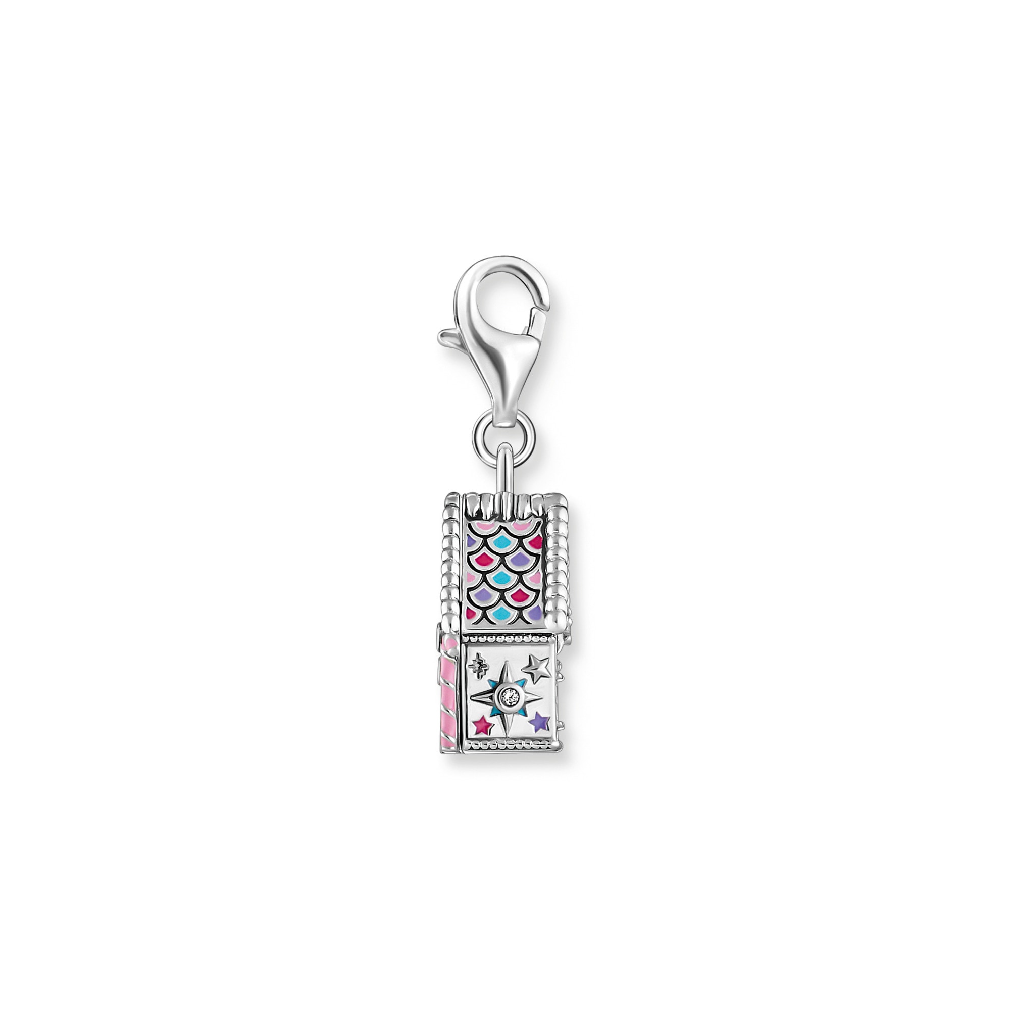 THOMAS SABO Charm-Einhänger »Lebkuchenhaus Silber« mit Glas-Keramik Stein, Zirkonia (synth.), Rubin (synth.)