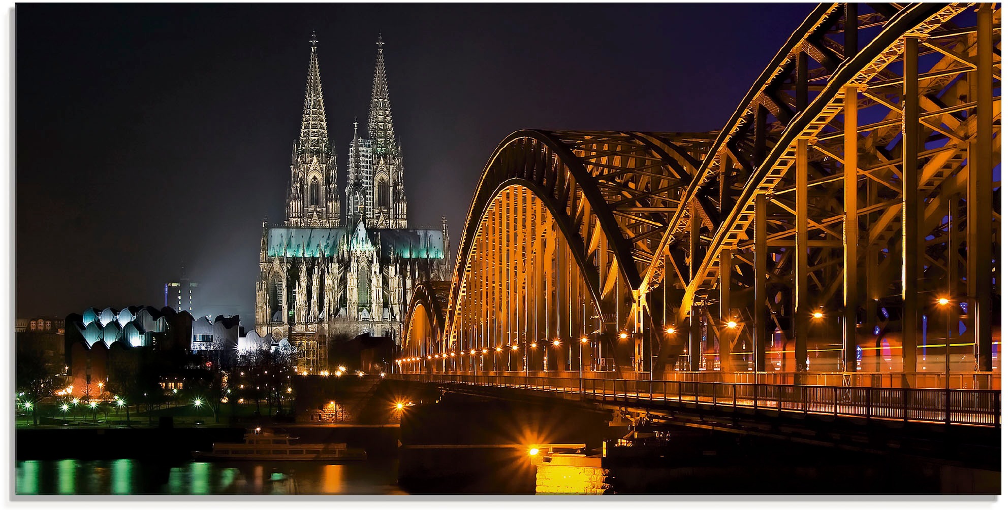 Artland Glasbild "Kölner Dom mit Brücke" Deutschland 1 Stk. tlg. in verschiedenen Größen