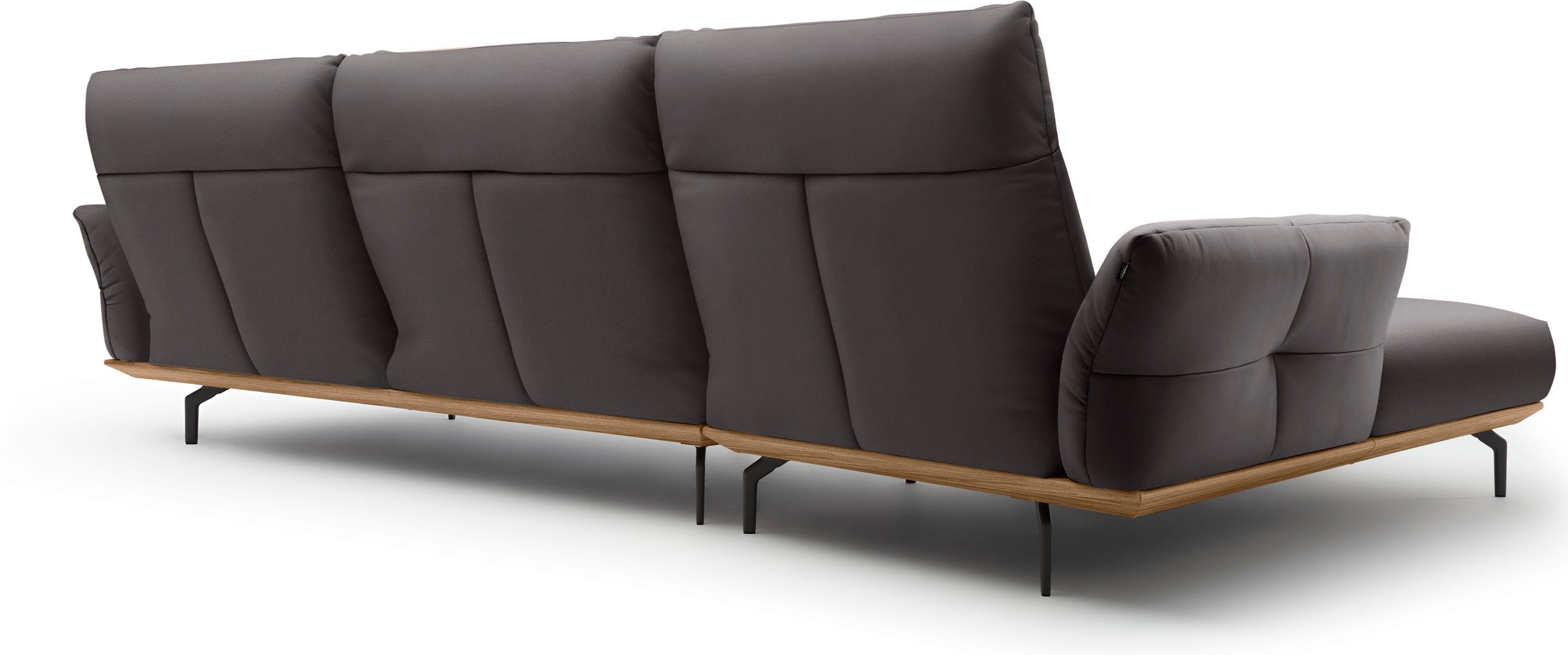 Creation BY ROLF BENZ Ecksofa »CR.460«, Sockel in Nussbaum, Winkelfüße in Umbragrau, Breite 338 cm