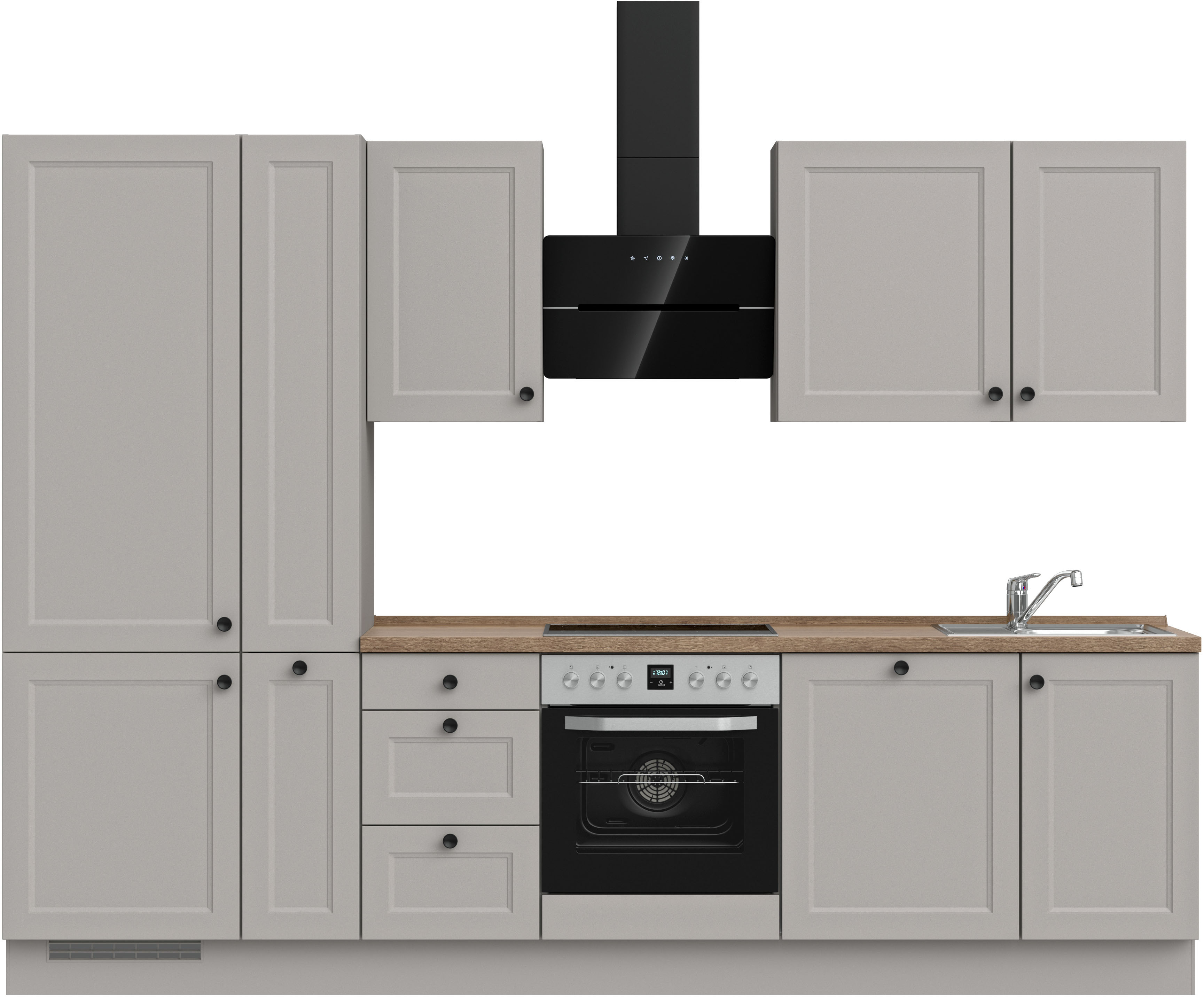 nobilia Küchenzeile ""Cascada II", NEU: individuell anpassbar mit gratis Profi-Beratung" vormontiert, Breite 300 cm, Ausrichtung wählbar, wahlw. mit E-Geräten
