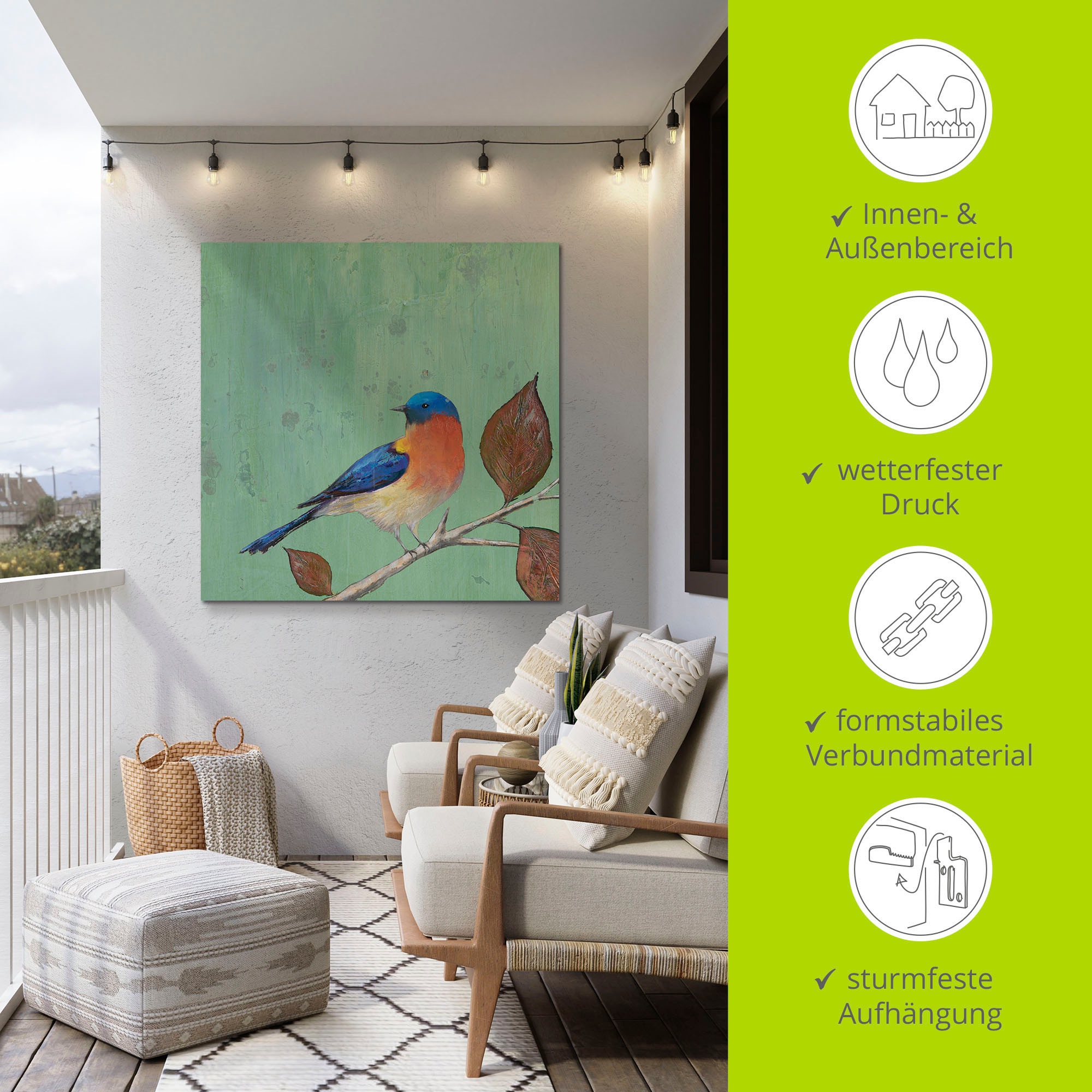 Artland Alu-Dibond-Druck »Ruhefluss II«, Vögel, (1 St.), für Innen- und Außenbereich geeignet, Outdoorbild