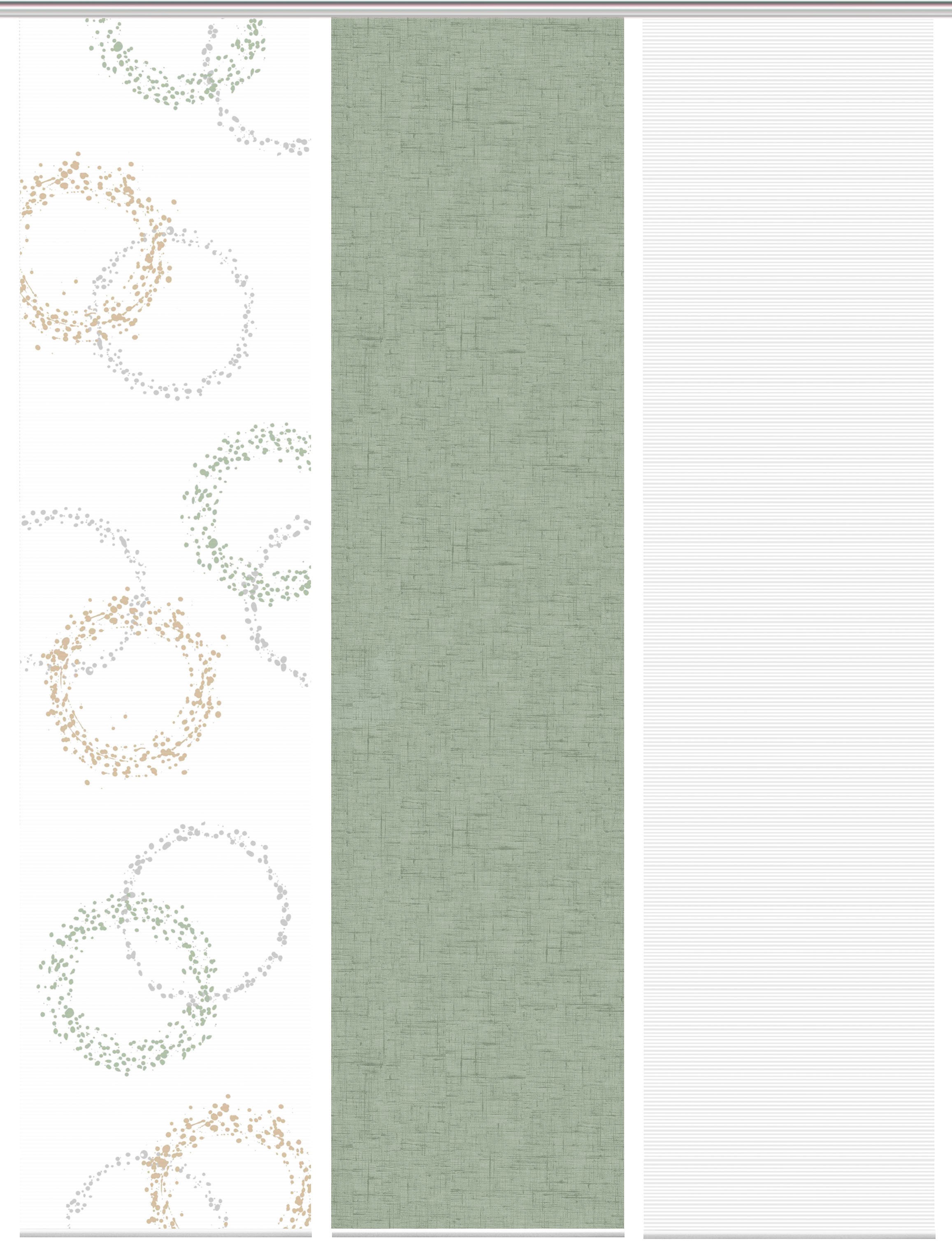 Thumbnail - Vision S Schiebegardine "AINUR 3er SET" Paneelwagen 3 Stk. tlg. Schiebevorhang Digidruck 3er Set AINUR