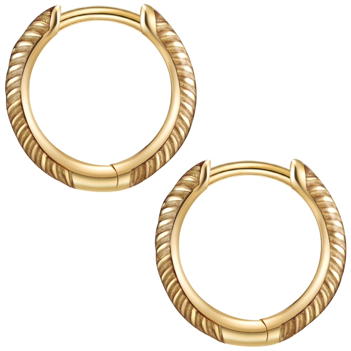 Paar Creolen GLANZSTÜCKE MÜNCHEN "Set: GSM1021", gelbgold, Ohrringe, Damen, 11,4, Silber 925 (Sterlingsilber), aus Sterling Silber 2