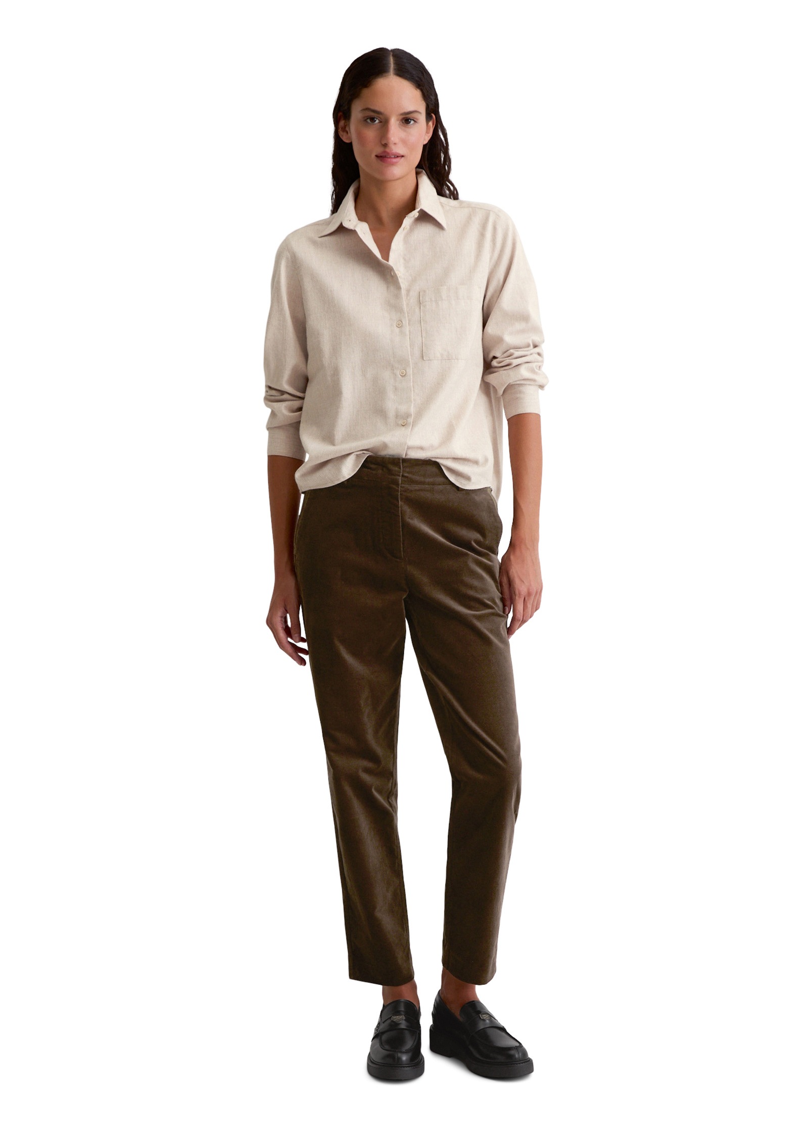 Marc O'Polo Langarmbluse »aus gebrushter Baumwolle«