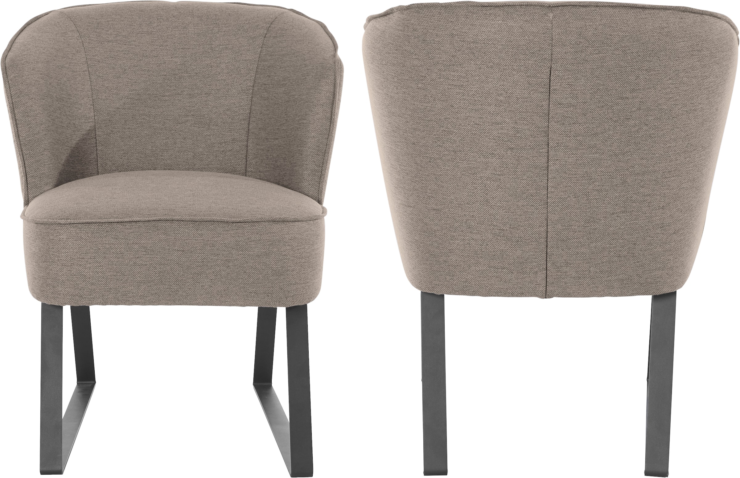 exxpo - sofa fashion Sessel »Americano, Loungesessel«, mit Keder und Metallfüßen, Bezug in verschiedenen Qualitäten, 1 Stck.