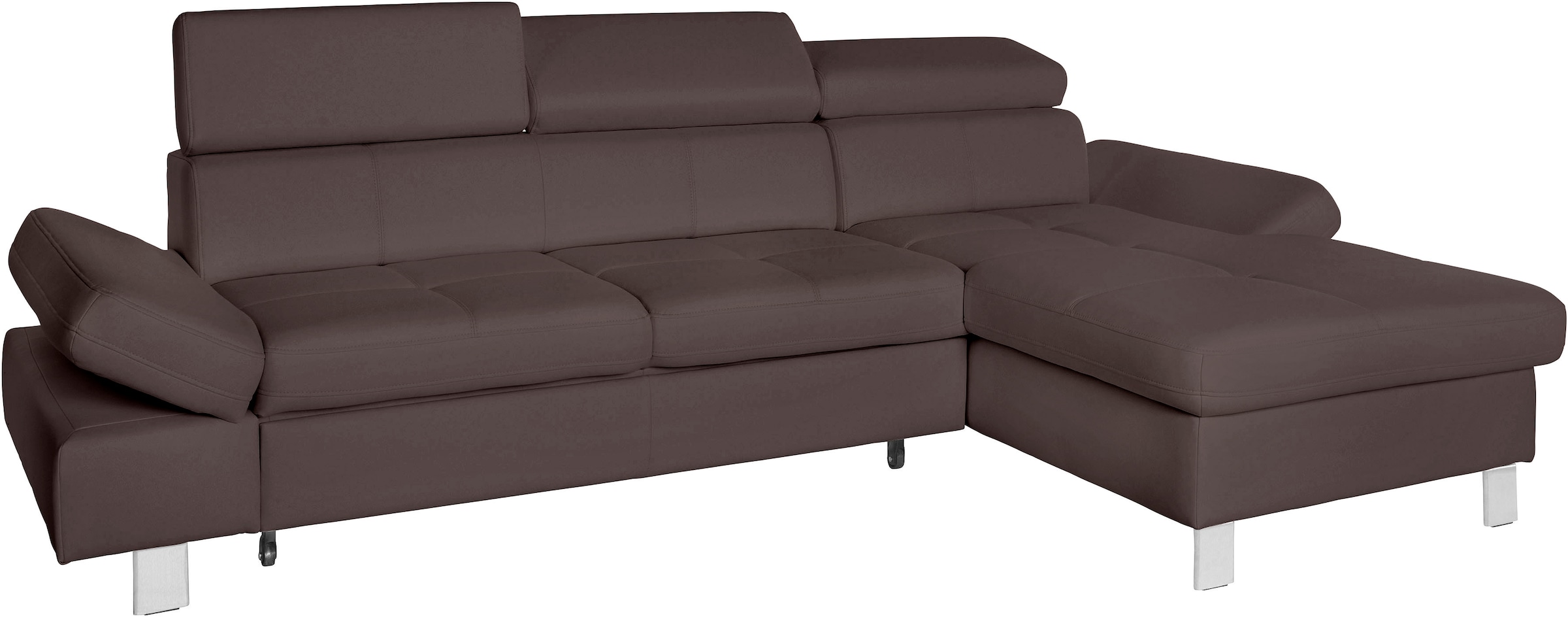 exxpo - sofa fashion Ecksofa »Fiji, hochwertige Detailverarbeitung im Sitz und Rücken, L-Form«, bequem durch Kopf- und Armteilverstellung, wahlweise mit Bettfunktion