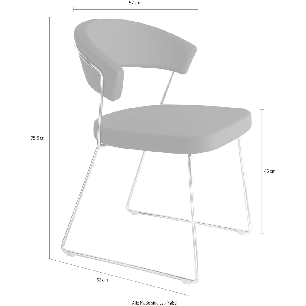 connubia 4-Fußstuhl »New York CB1022-LH«, (Set), 2 St., NaturLEDER®