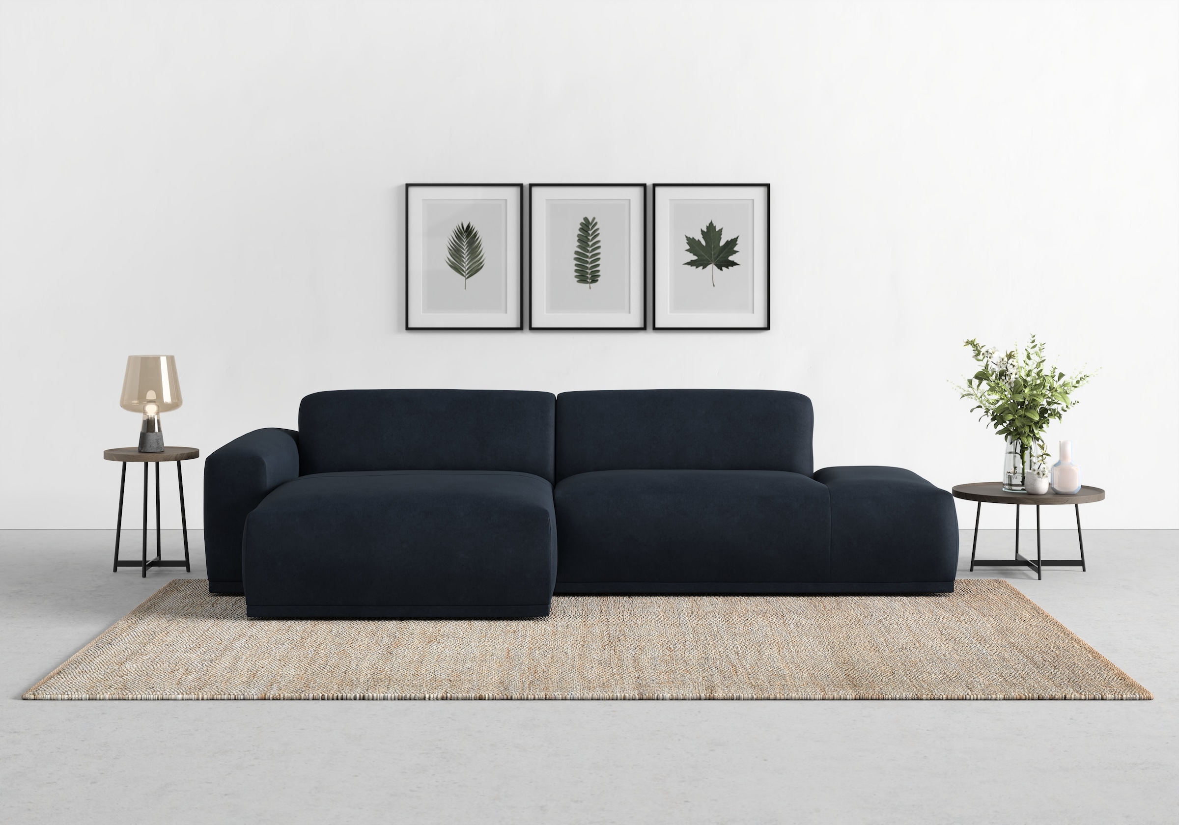 TRENDMANUFAKTUR Ecksofa "Braga, mit hochwertigem Kaltschaum, L-Form, Japandi-Design" modernes Sofa, Couch mit hohem Sitzkomfort, 275/72/160 cm (B/H/T)