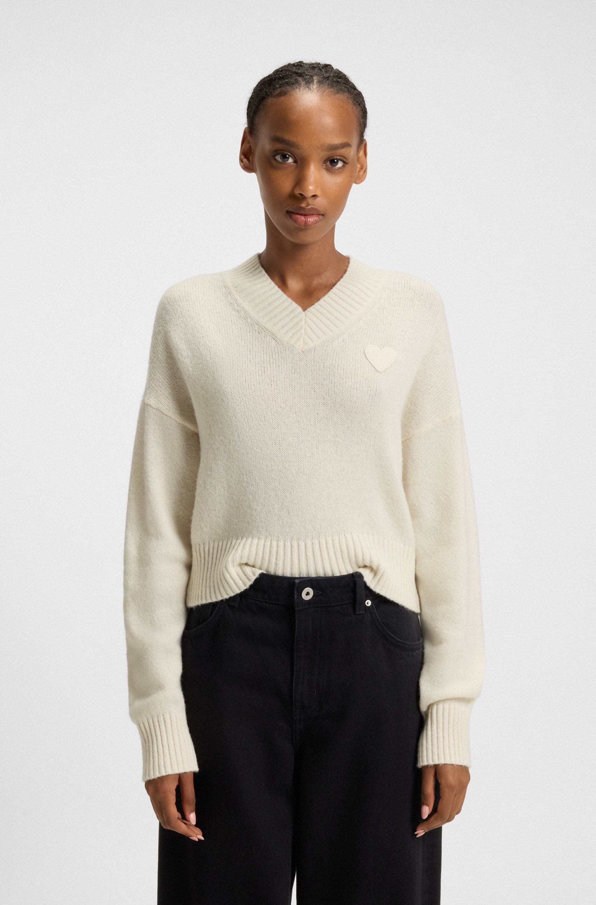 HUGO Blue Strickpullover "Scutie", Relaxed Fit, in Cropped-Länge günstig online kaufen