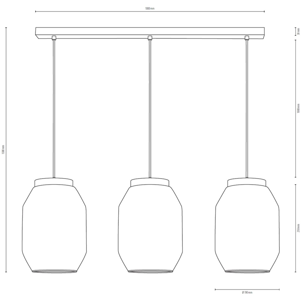 BRITOP LIGHTING Pendelleuchte »VASO«, 3 flammig-flammig