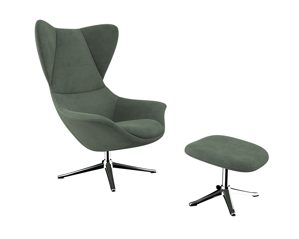 FLEXLUX Ohrensessel »Stilo Relaxsessel, TV-Sessel«, Solitär, Stil-Ikone, drehbar, Fuß Aluminium