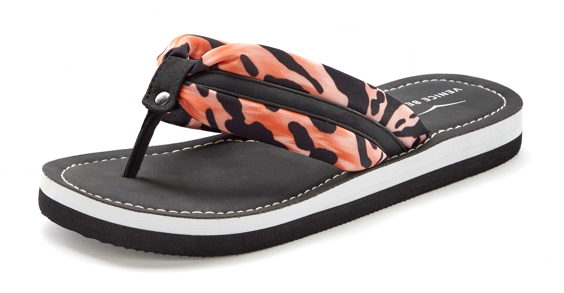 Venice Beach Badezehentrenner »Pantolette«, Sandale, Zehentrenner, Badeschuh, Flip Flop mit modischem Print VEGAN
