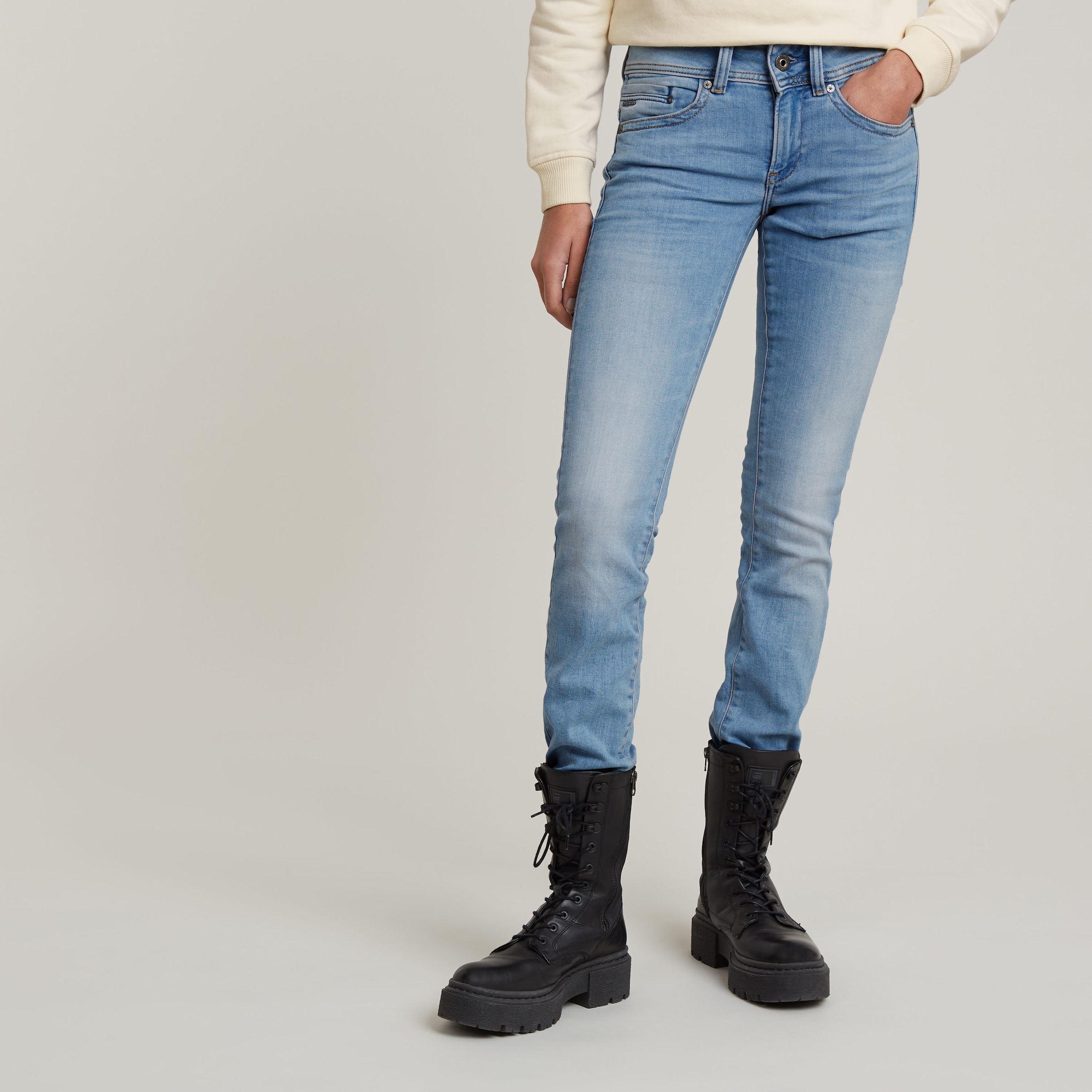 G-STAR Straight-Jeans »Midge Saddle Straight«, 5-Pocket-Design mit markanten Steppnähten