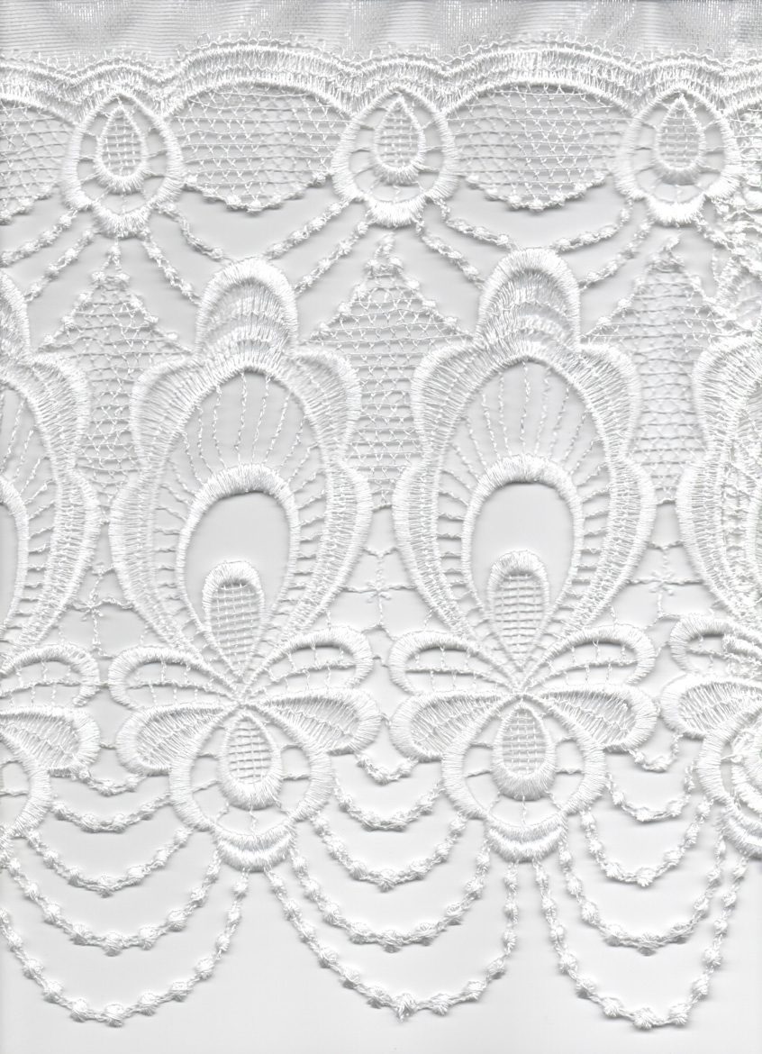 Thumbnail - Wirth Gardine "Elena" Faltenband 1 Stk. tlg. Store veredelt mit echter Plauener Spitze Stickerei, gerade