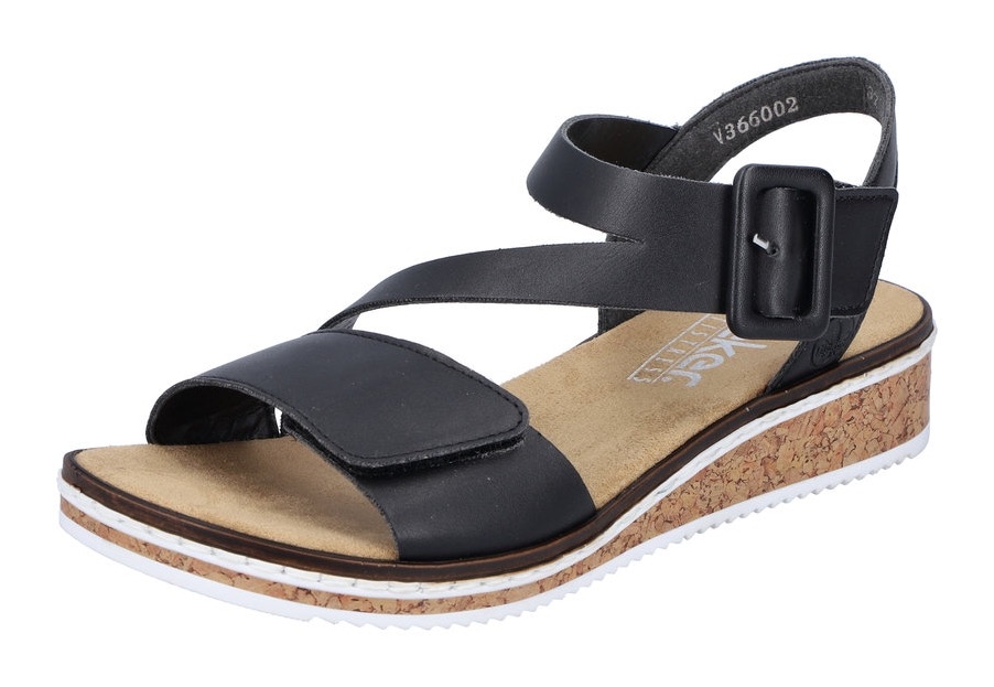 Rieker Sommerschuh, Sandalette, Keilabsatz, mit asymmetrischem Riemchen