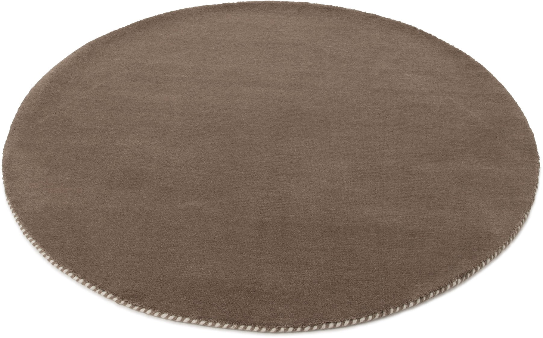 carpetfine Wollteppich »Gabbeh Lola Uni«, rund, 14 mm Höhe, mit natürlichem Pflanzenmaterial von Hand gewebt, auch als Läufer