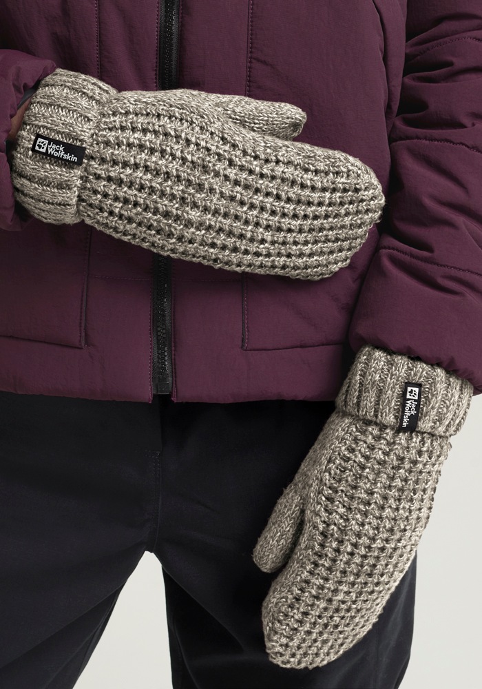 Jack Wolfskin Fäustlinge "MEDLEY KNIT MITTEN W" Strick-Fäustlinge, warm, mit Fleece-Futter