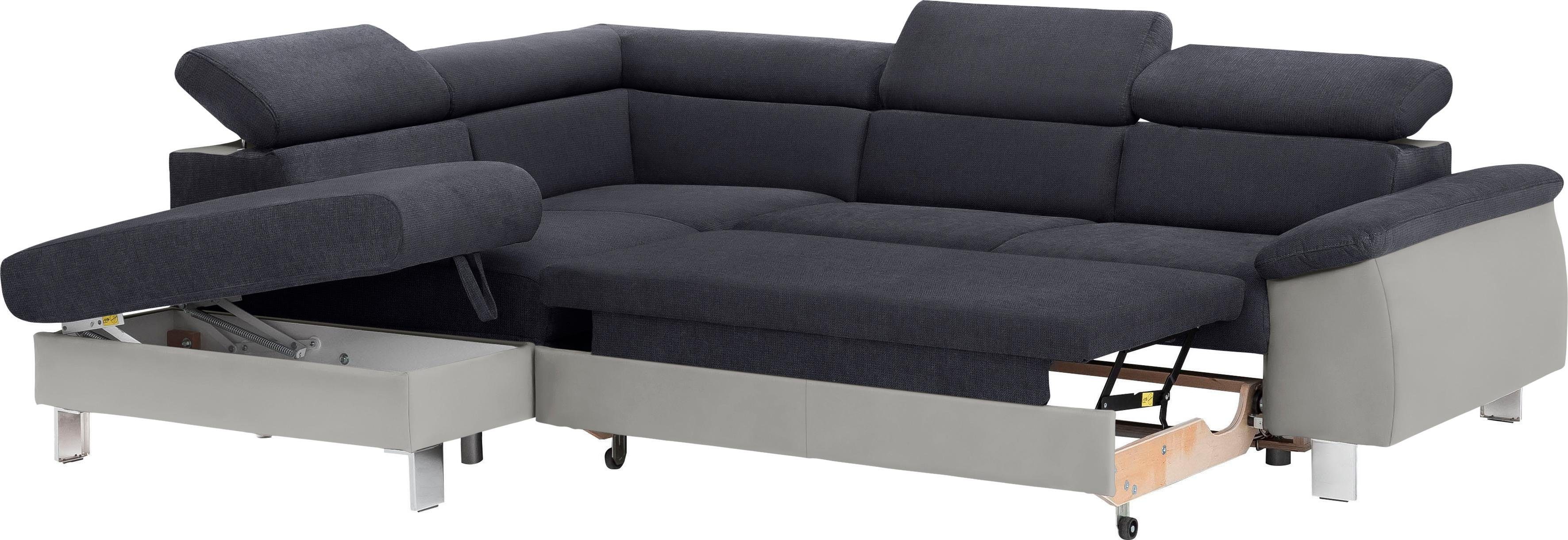 Thumbnail - COTTA Ecksofa "Komaris L-Form mit Kopfteilverstellung", wahlweise mit Bettfunktion, Bettkasten & Beleuchtung