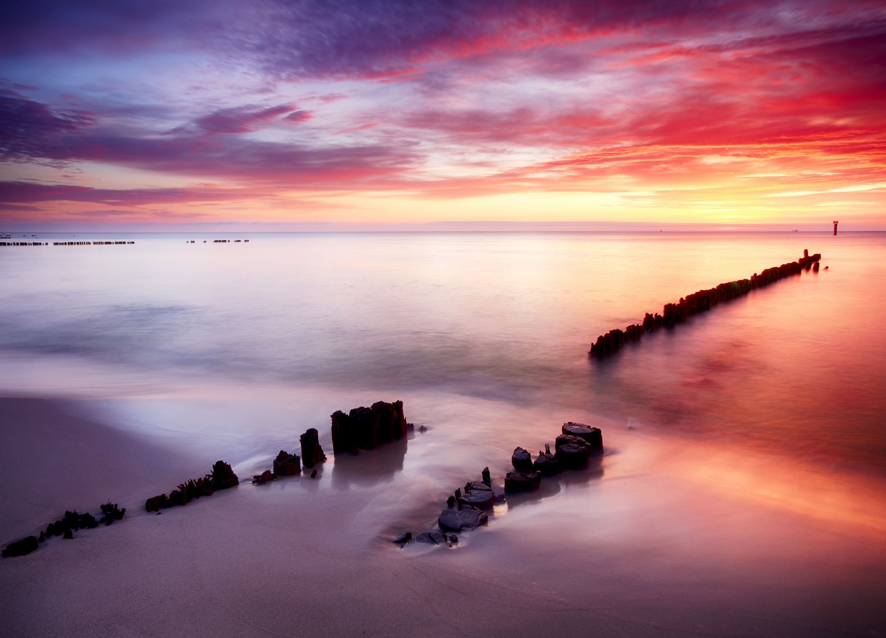 Papermoon Fototapete "Ocean Beach at Sunset" glatt