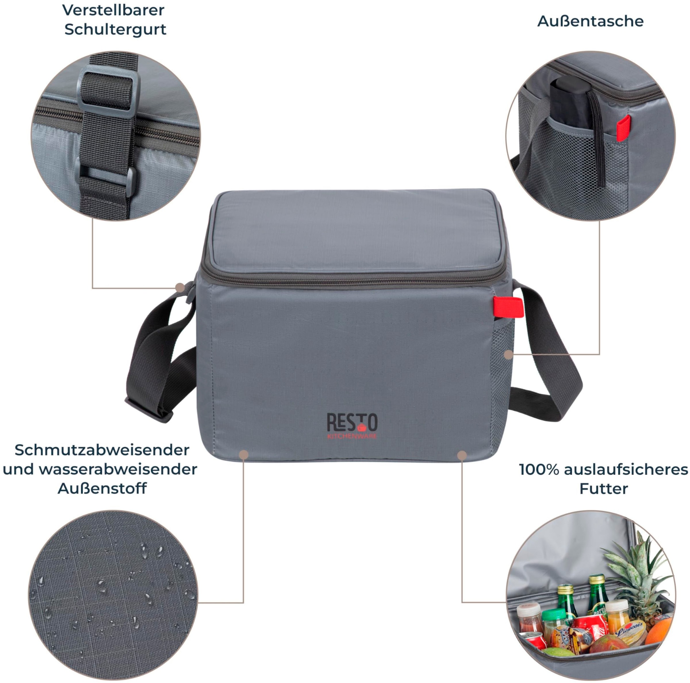 RESTO Kitchenware Kühltasche »Polis faltbare Picknicktasche Lunchtasche Thermotasche Isoliertasche«, Witterungsbeständig und absolut auslaufsicher