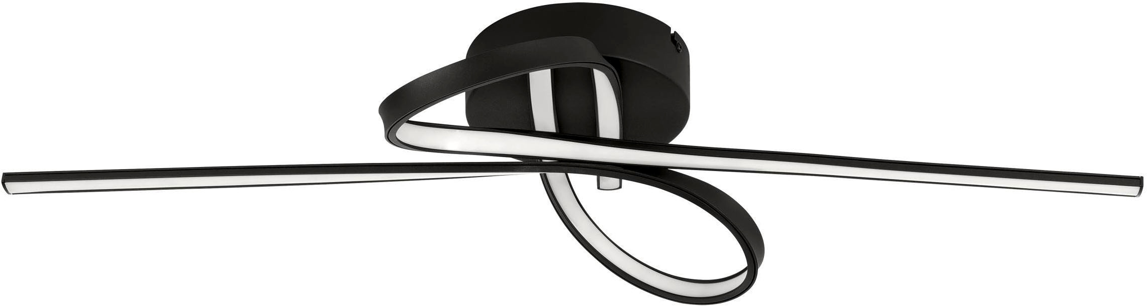 EGLO Deckenleuchte "Selvina 1 Deckenlampe, Aluminium. Stahl und Kunststoff, Flurlampe", 2, H: 11,5cm, 1 Stk., schwarz, Wohnzimmer, Leuchten,
