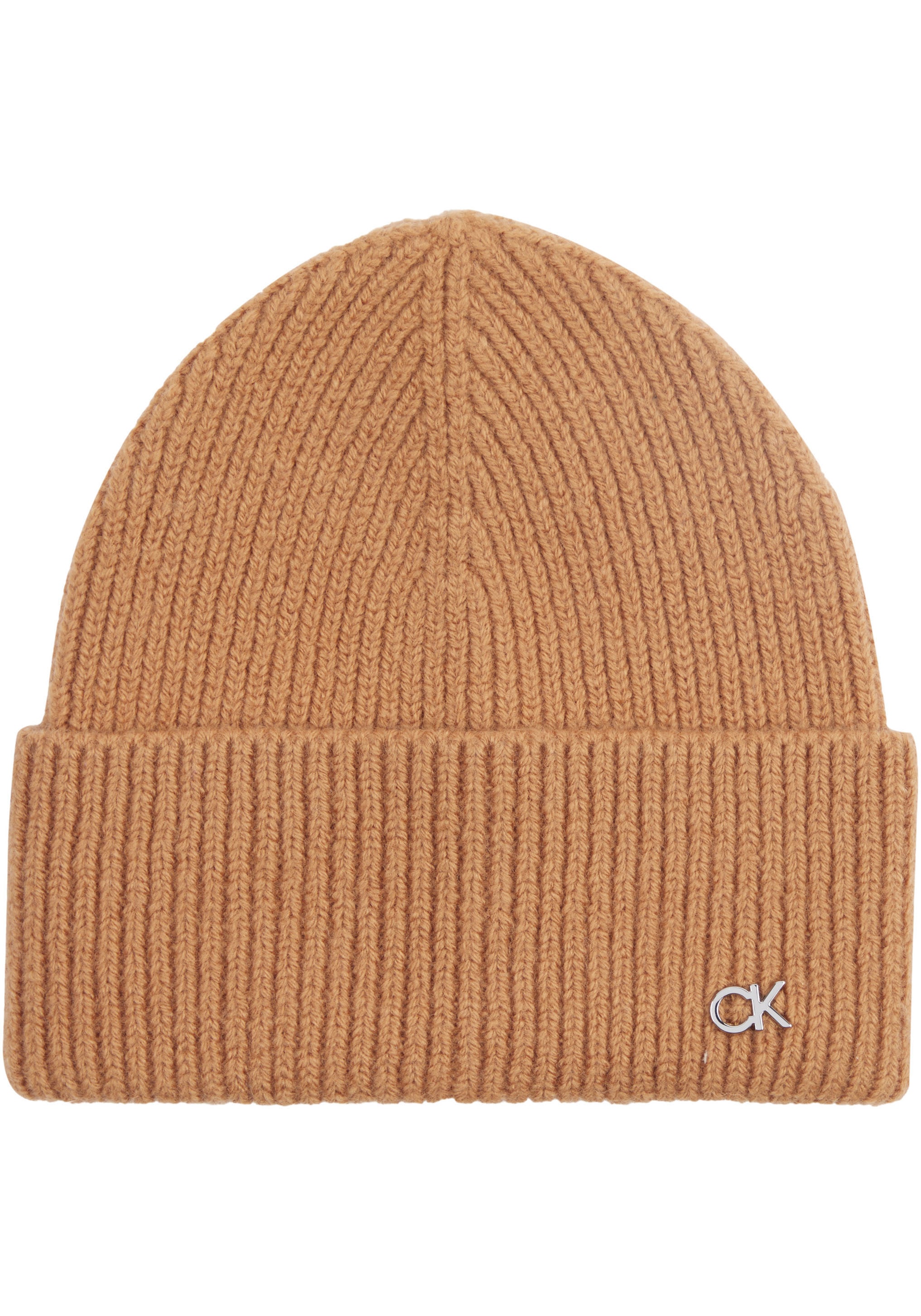 Calvin Klein Beanie »CK METAL CHUNKY RIB BEANIE«, mit Logozeichen