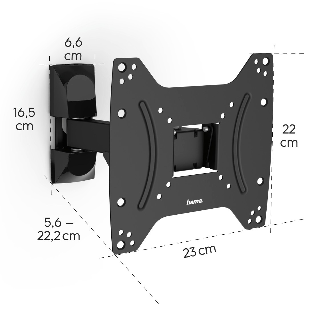 Hama TV-Wandhalterung »Halterung, schwenkbar, neigbar 48 - 122 cm (19" - 48")«, bis 122 cm Zoll, max. 20 kg
