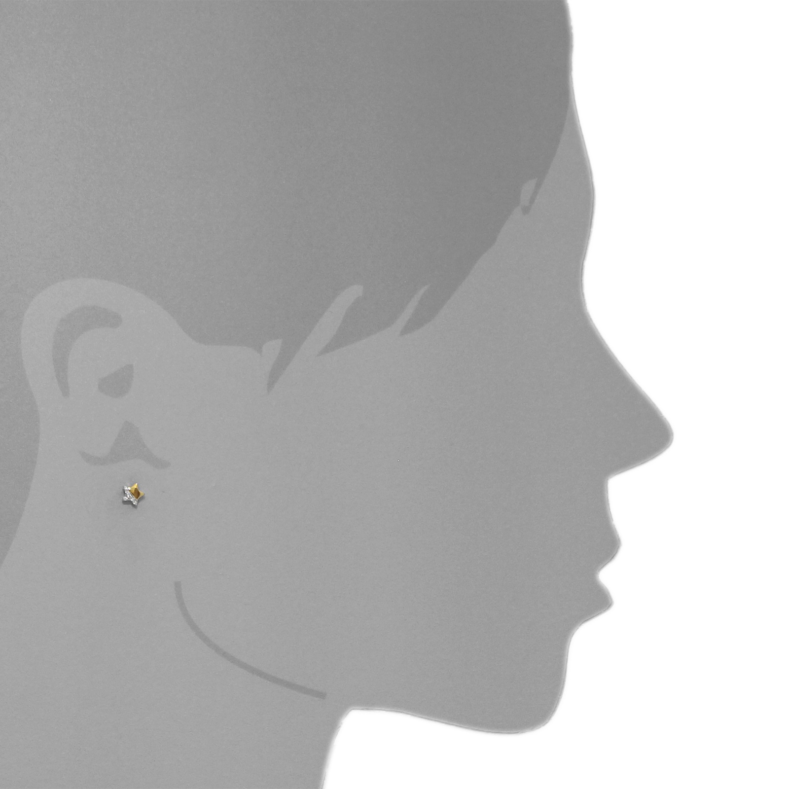 Paar Ohrstecker OSTSEE-SCHMUCK "Ostsee-Schmuck Ohrstecker Stern Ohrstecker Stern", gelb, Ohrringe, Damen, 6 x 6mm, Gelbgold 333 5