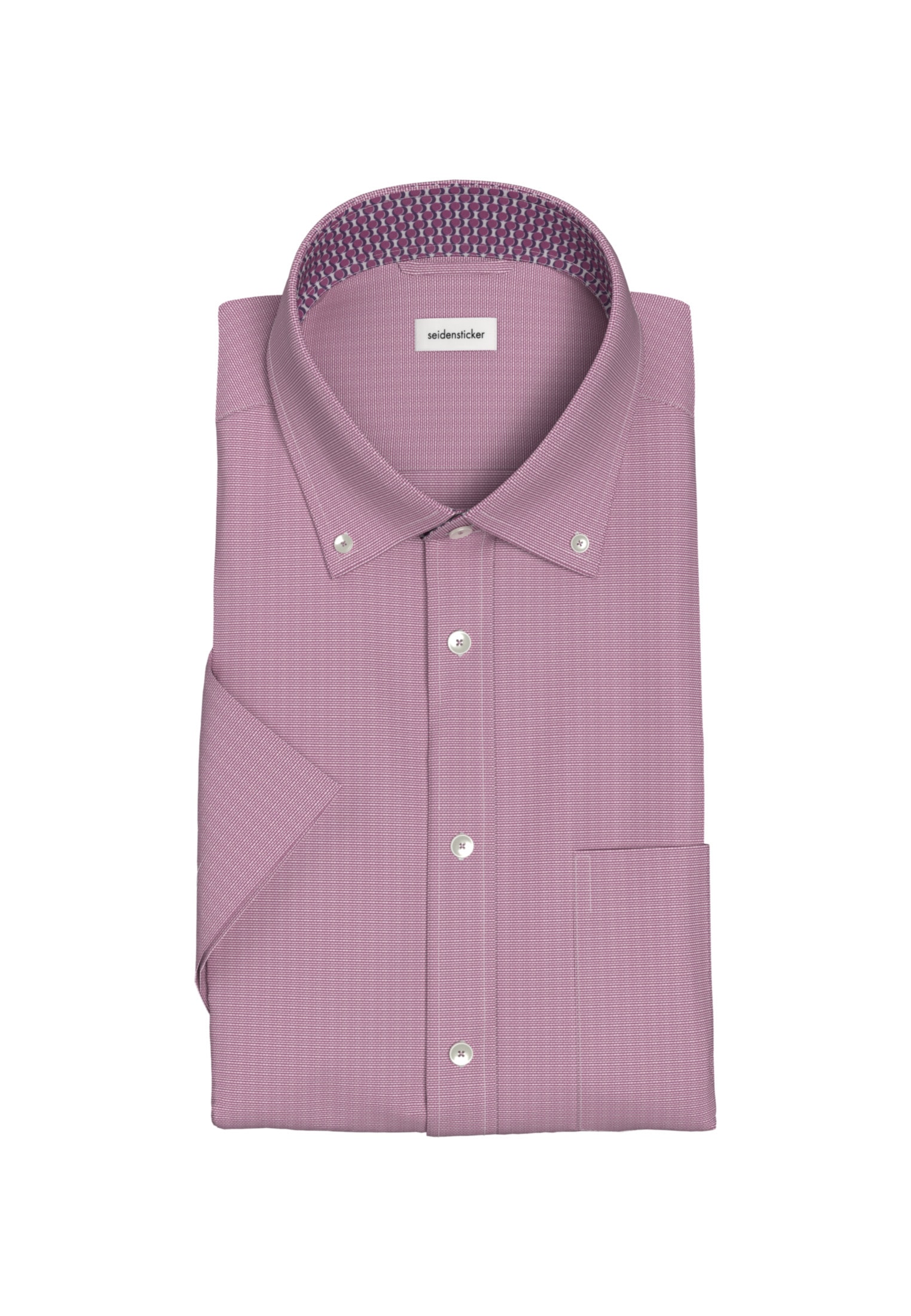 seidensticker Businesshemd »Regular«, Regular Kurzarm Button-Down-Kragen Struktur