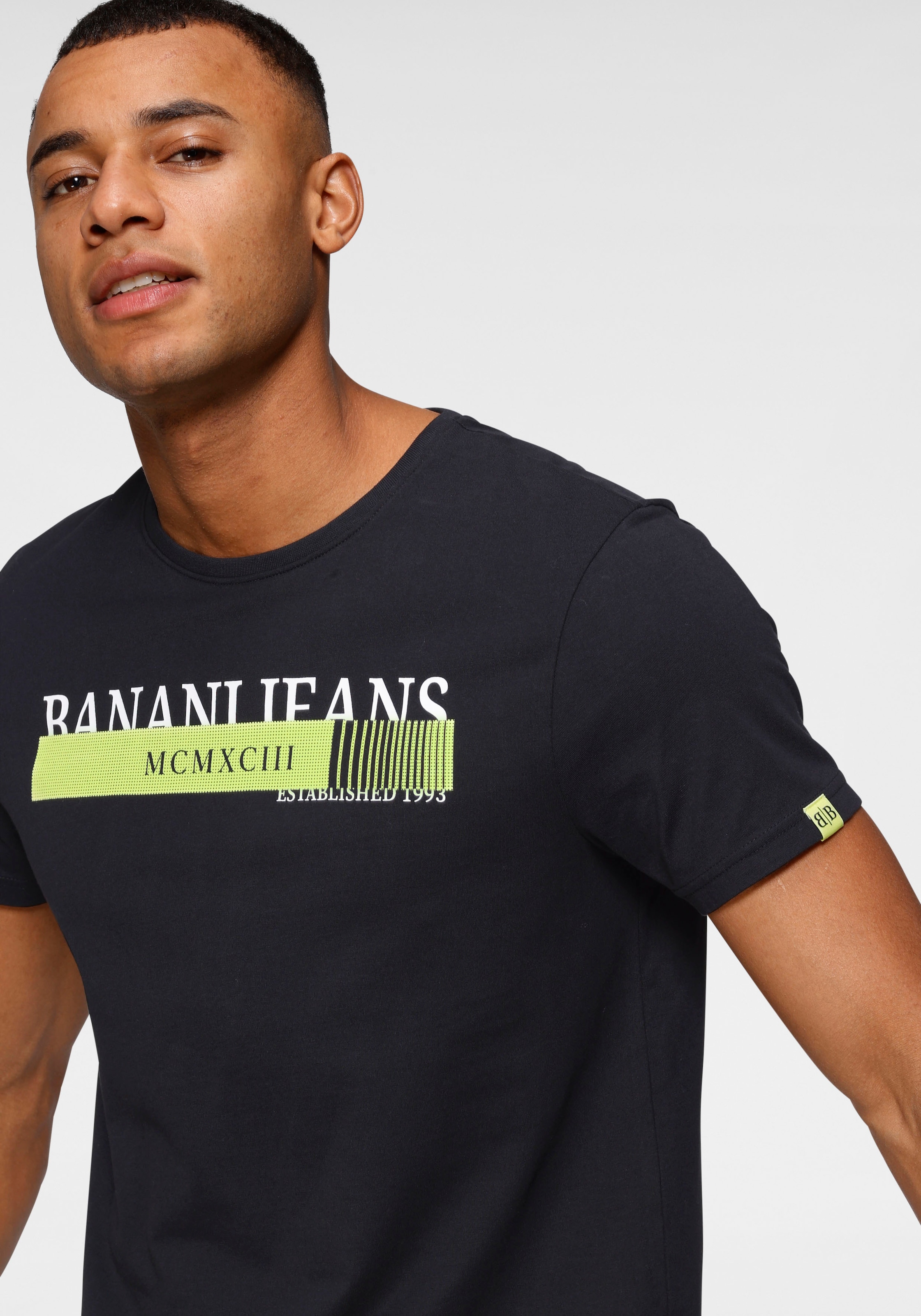 Bruno Banani T-Shirt, mit neonfarbenen ▷ Print BAUR für 