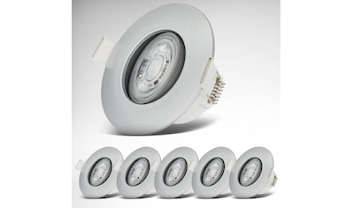 LED Bad-Einbauleuchten-Set, 6-teilig, Schutzart IP65, Strahler schwenkbar