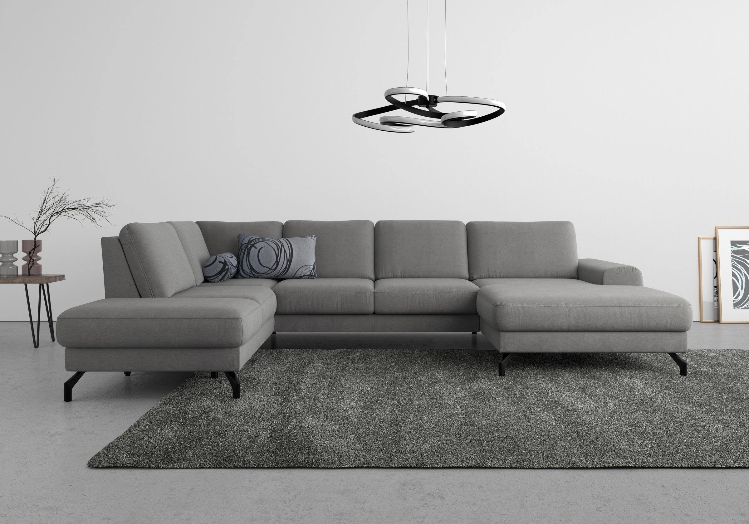 sit&more Wohnlandschaft »Cinturo U-Form«, inklusive Sitztiefenverstellung und Federkern, Sitzhöhe 45 cm