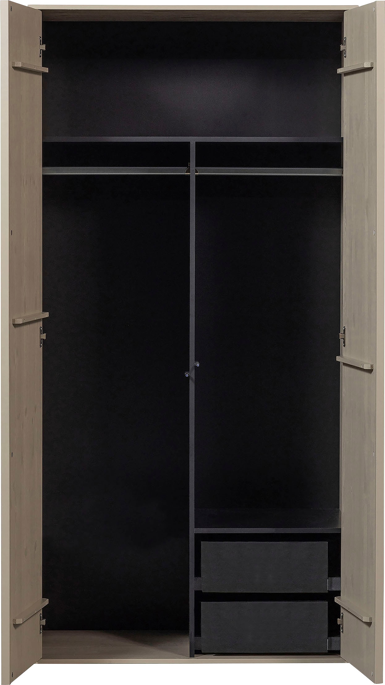 WOOOD Garderobenschrank »Grenen Dakargrau«, H 200 cm x B 100 cm x T 58 cm