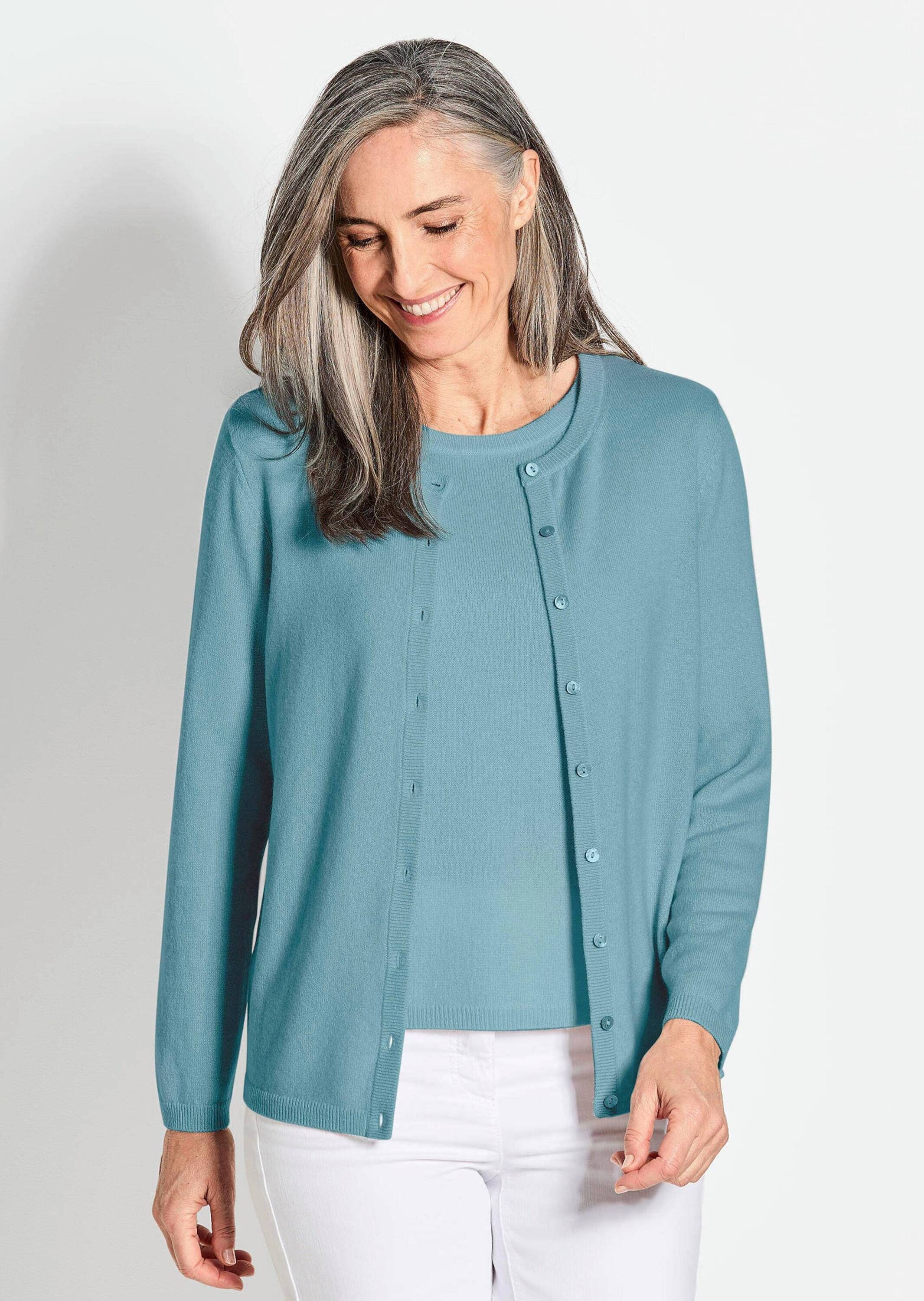 GOLDNER Strickjacke "Kaschmirstrickjacke mit Rundhalsausschnitt" Ohne günstig online kaufen